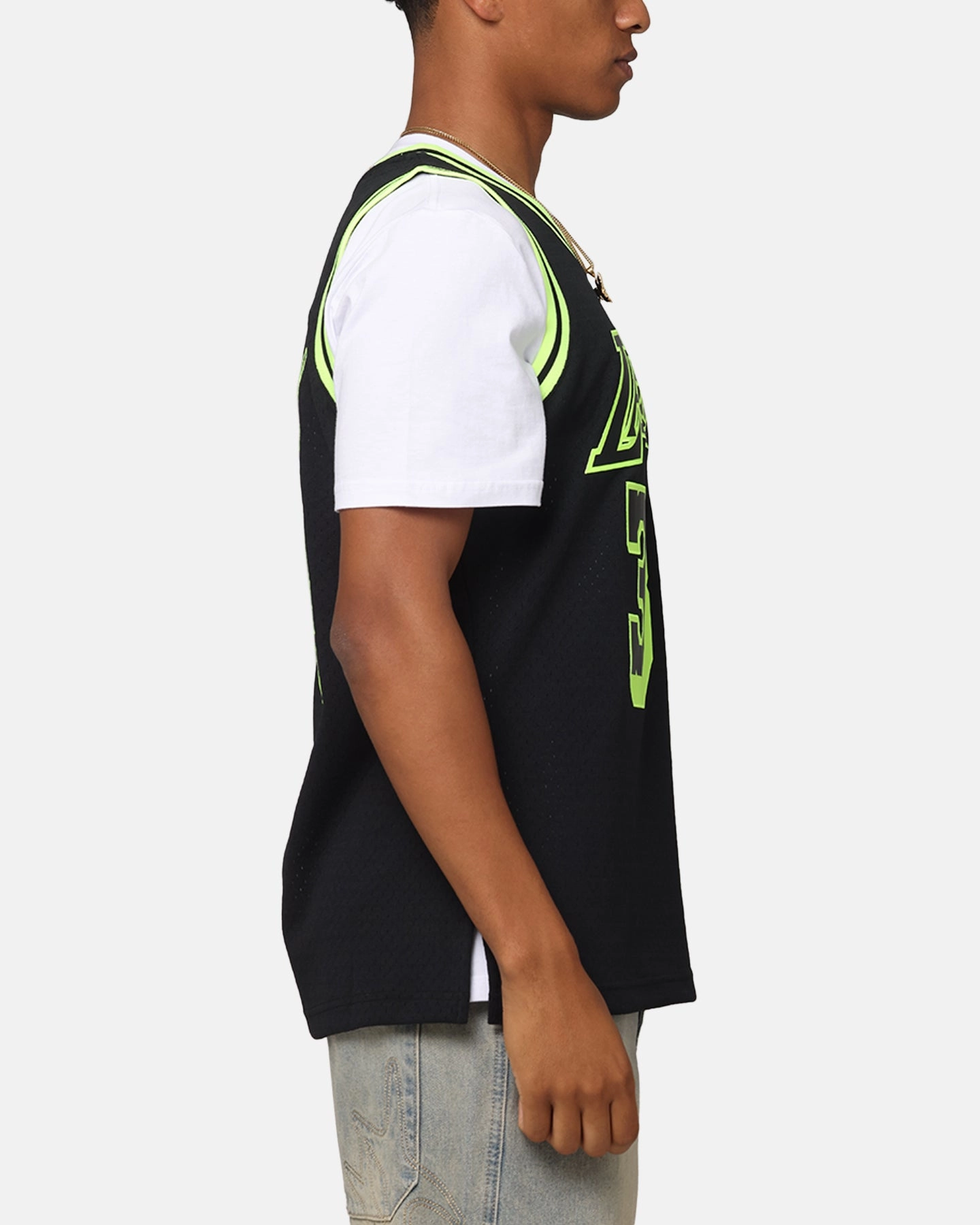 Training Fit Mitchell & Ness Los Angeles Lakers Shaquille O'Neal 'Volt' 1996 Swing Jersey Black/Yellow