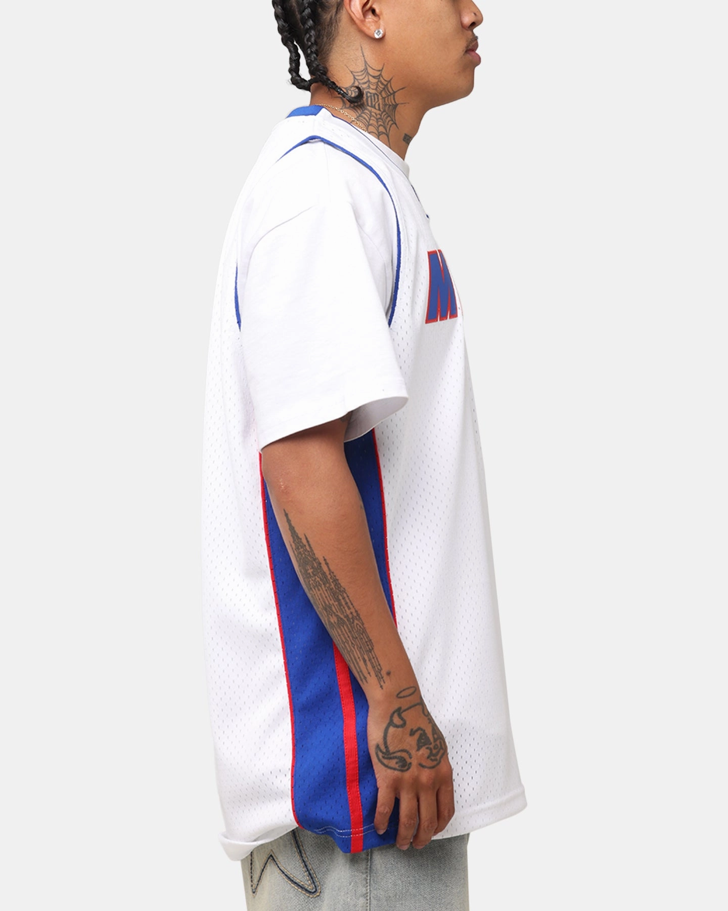 Breathable Material Quick Evaporate Technology Mitchell & Ness Miami Heat Dwyane Wade #3 'Flags Collection' Jersey White