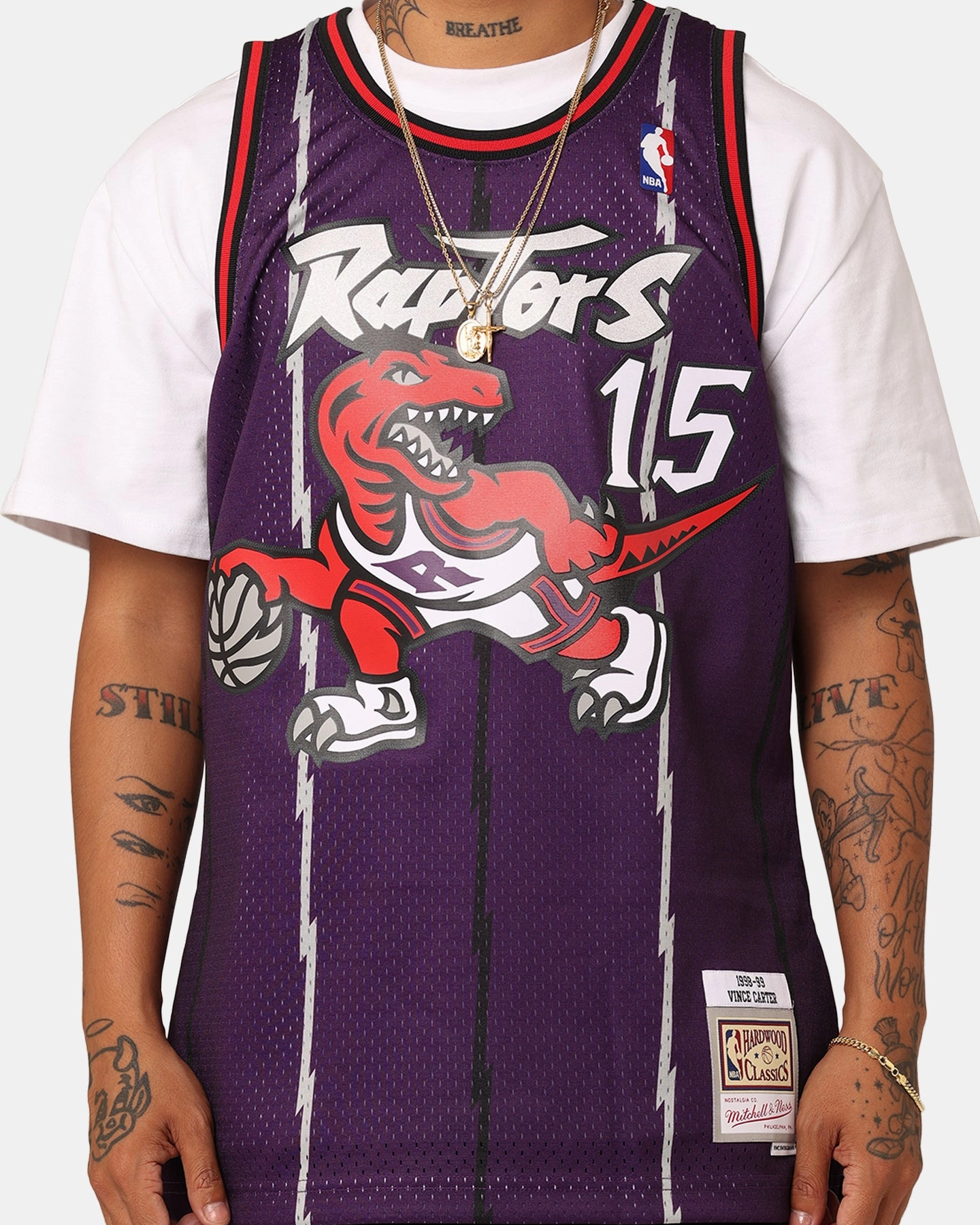 Mitchell & Ness Toronto Raptors Vince Carter '98-'99 #15 Swingman Jersey Purple Soft Grip High Durability Weave