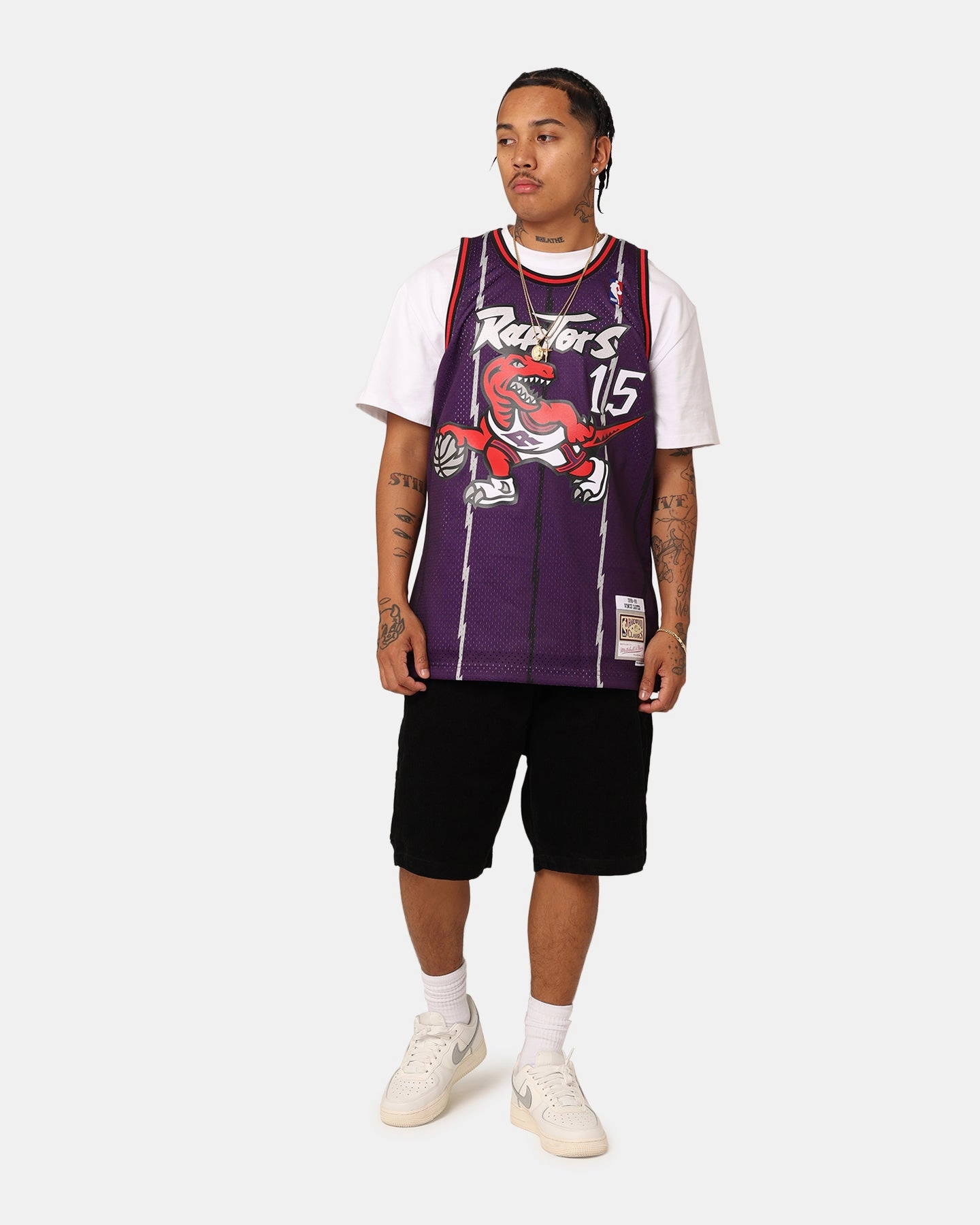 Mitchell & Ness Toronto Raptors Vince Carter '98-'99 #15 Swingman Jersey Purple Non Chafe Seams Cool Look