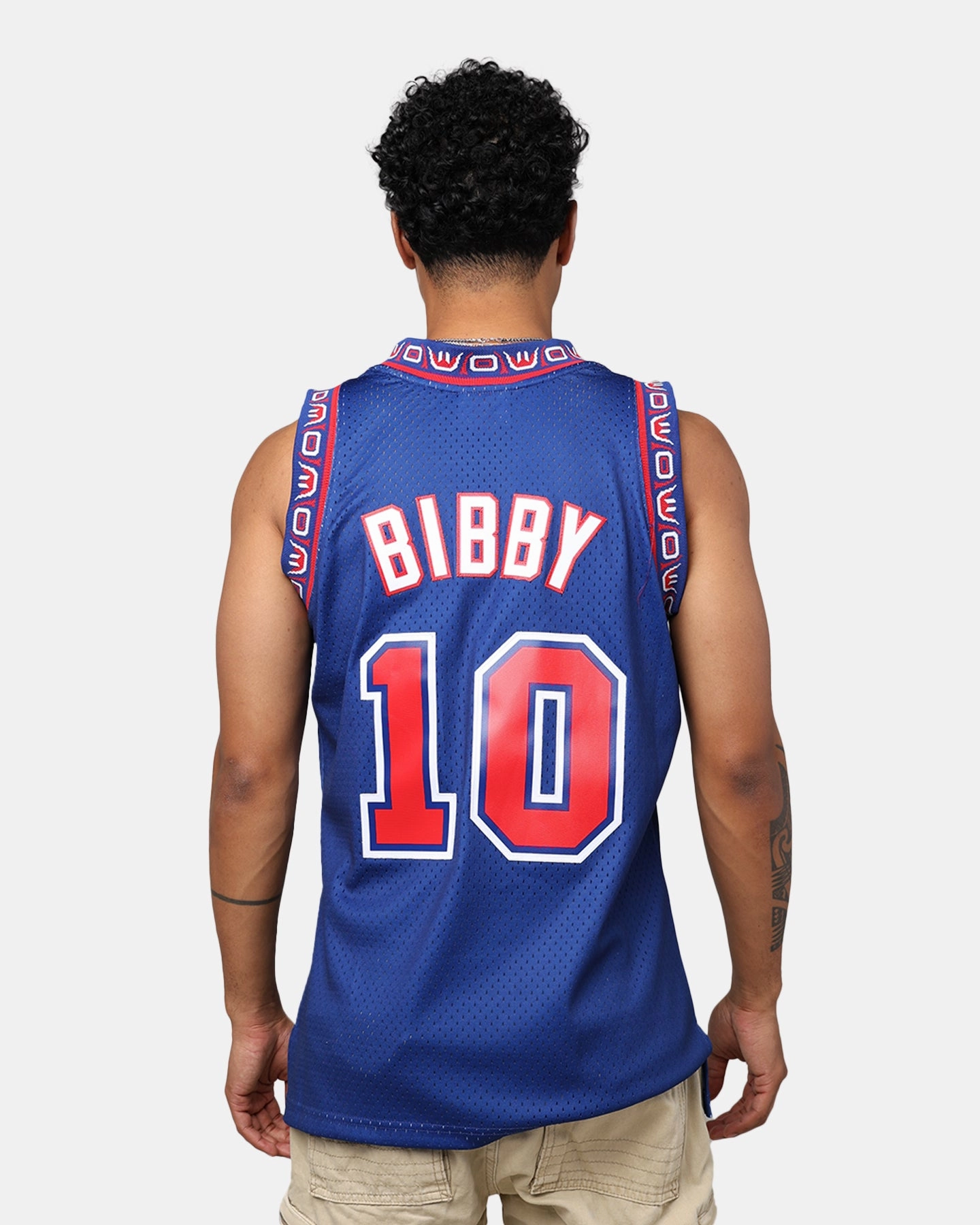 Mitchell & Ness Vancouver Grizzlies Mike Bibby 1998-99 College Twist Swing Jersey Navy/Red Studio Fit