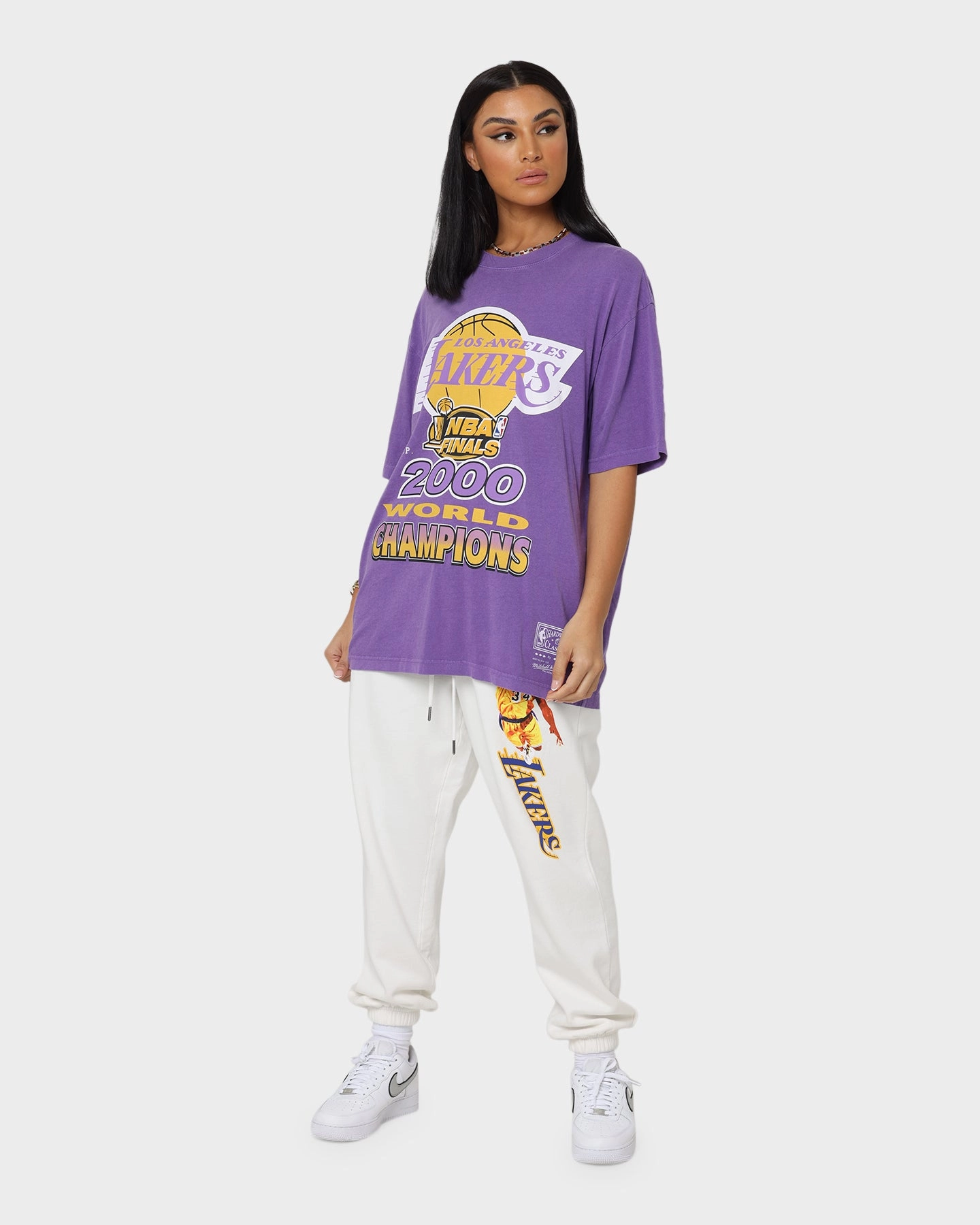 Mitchell & Ness Women's Shaq Sweat Pants Vintage White Simple Silhouette