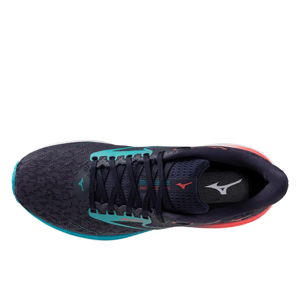 Mizuno Men's Wave Rider 29 Running Shoes in Odyssey Gray/Capri Breeze/Calypso Coral AW25 3D Fit