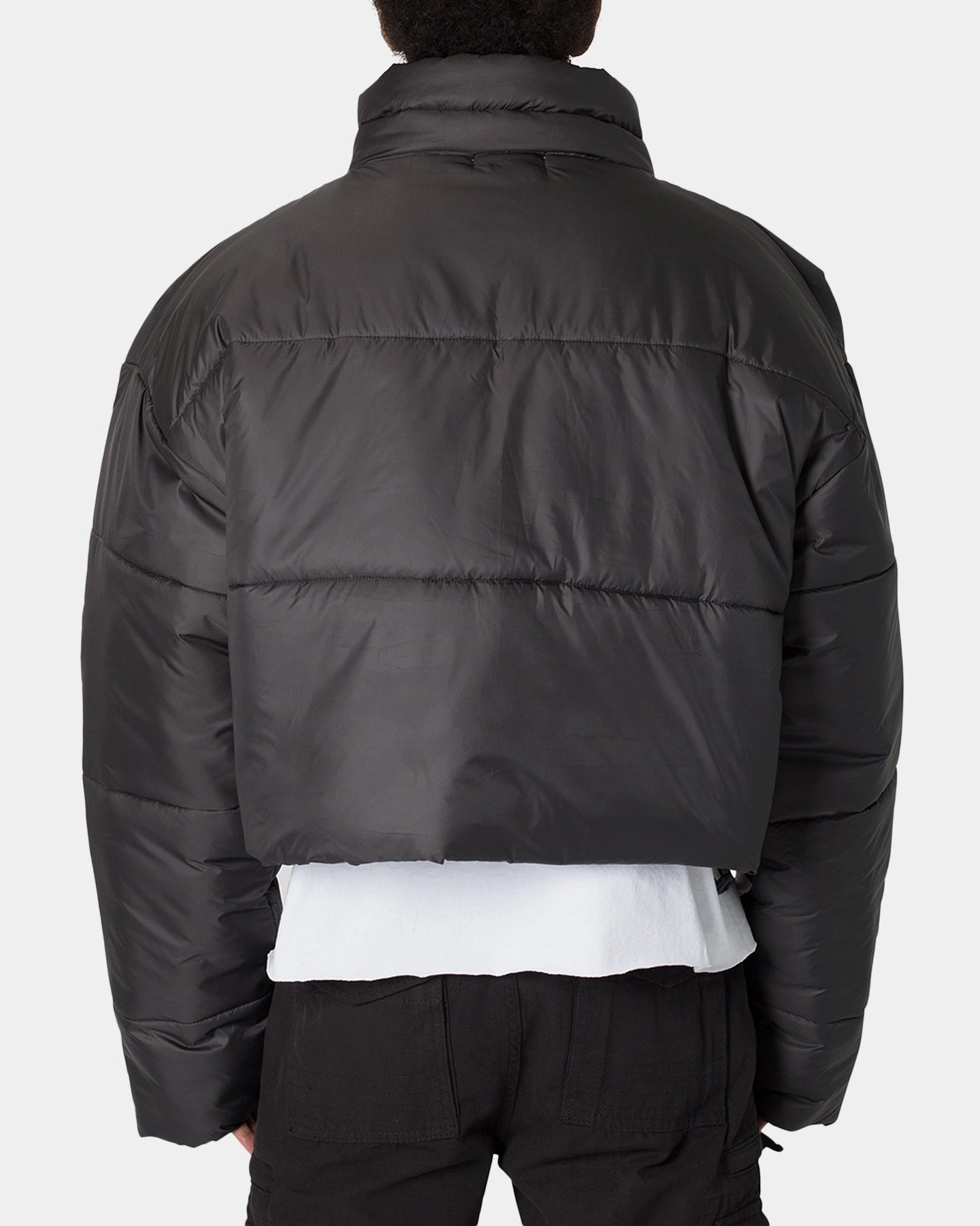 Solid Color spring outfit MNML Cropped Puffer II Jacket Black