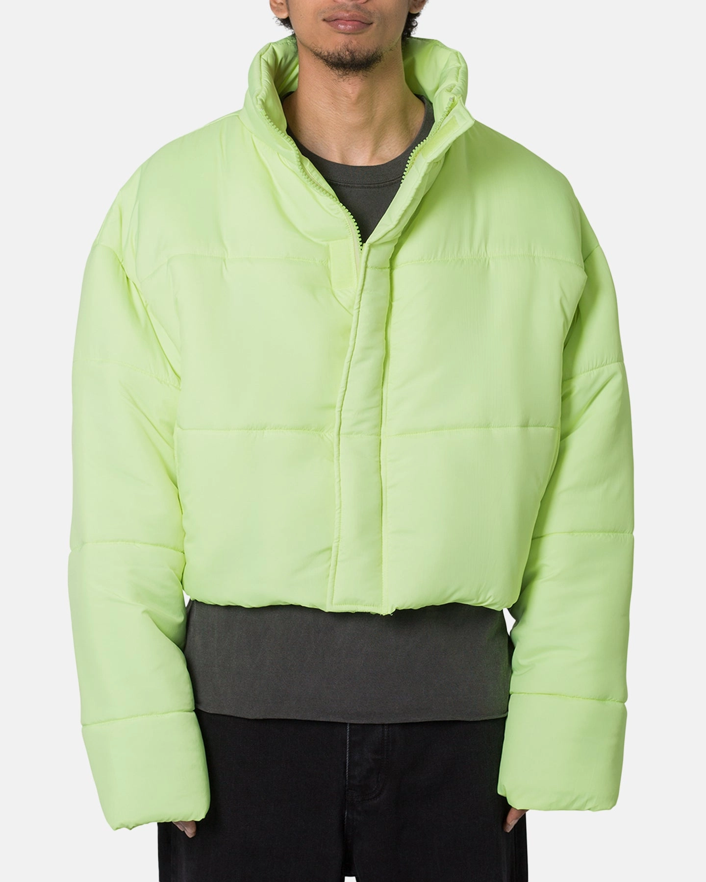 MNML Cropped Puffer II Jacket Green Oversized Fit traveler