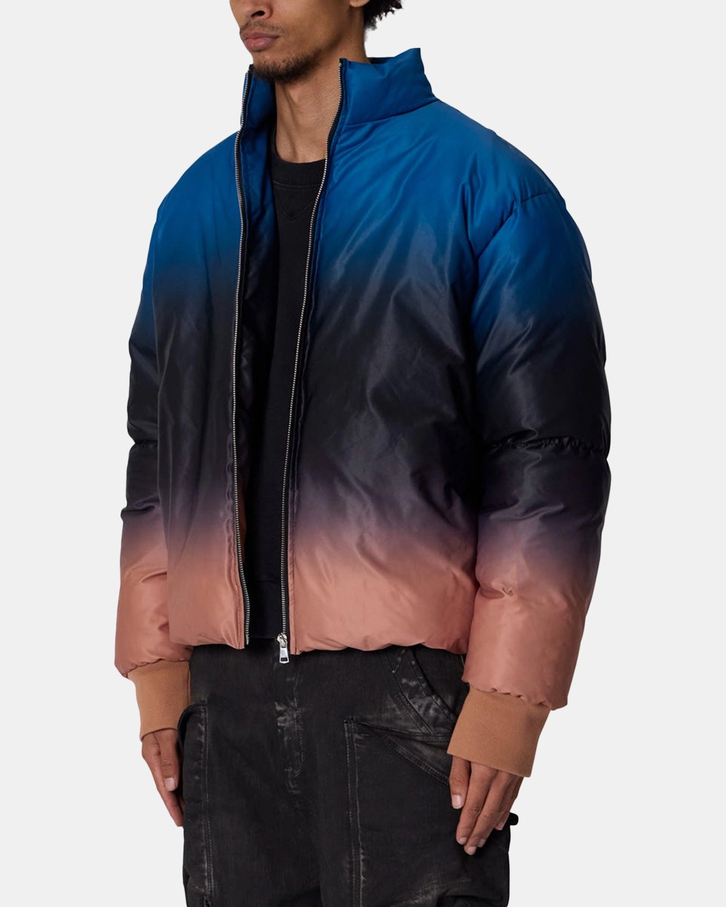 Flexible Elbow Panels clearance MNML Jupiter Ombre Puffer Jacket Blue/Pink