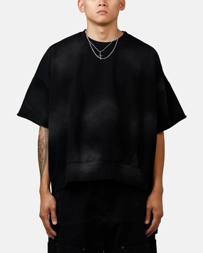 MNML Oversized Crewneck T-Shirt Washed Black Smart Comfort Essential Top