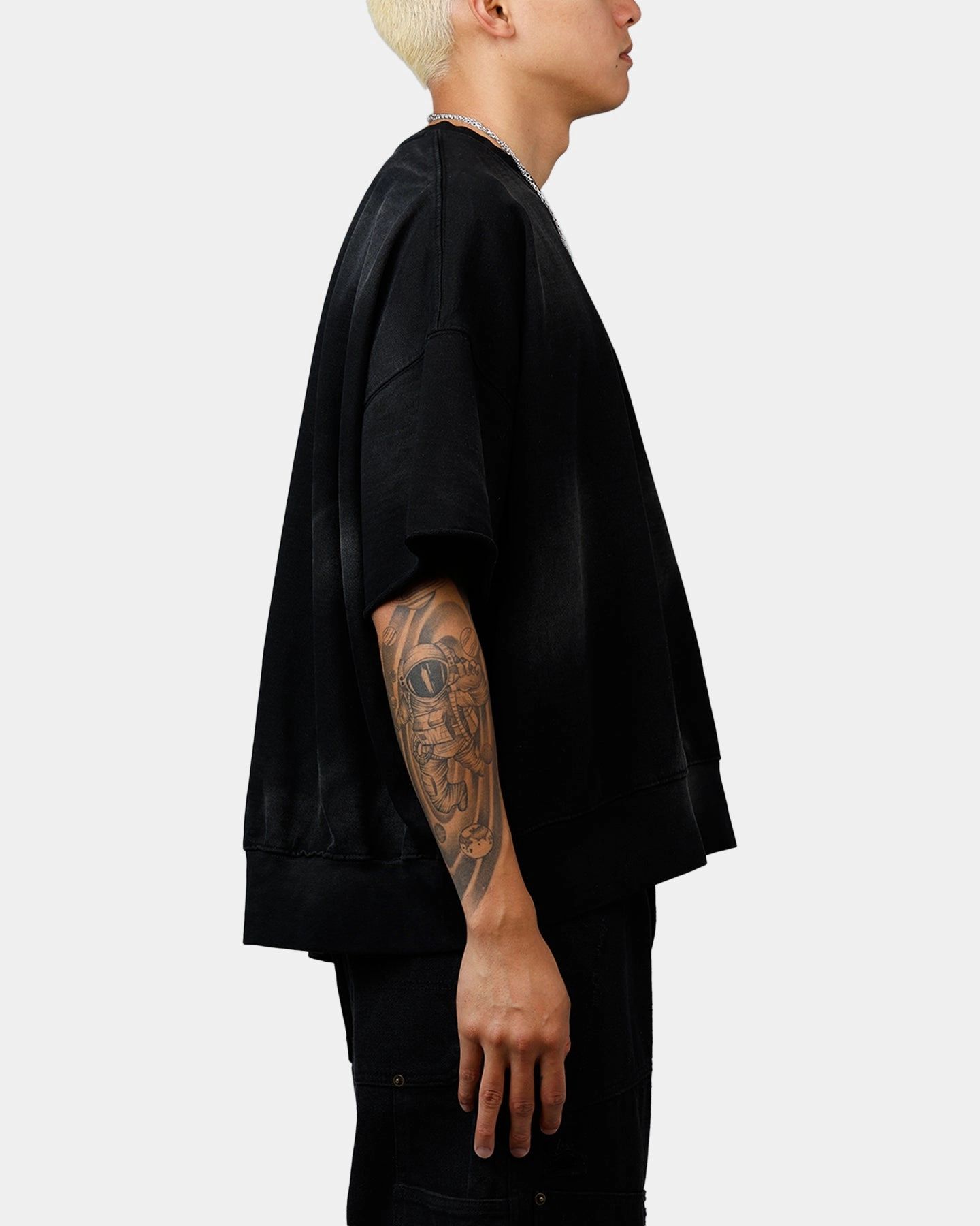 in demand Feminine Touch MNML Oversized Crewneck T-Shirt Washed Black