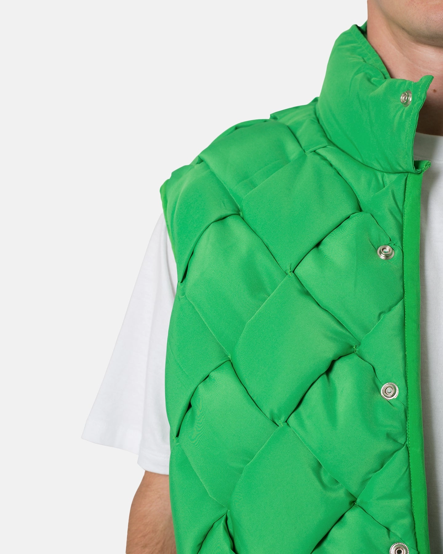MNML Woven Puffer Vest Green Light Insulation