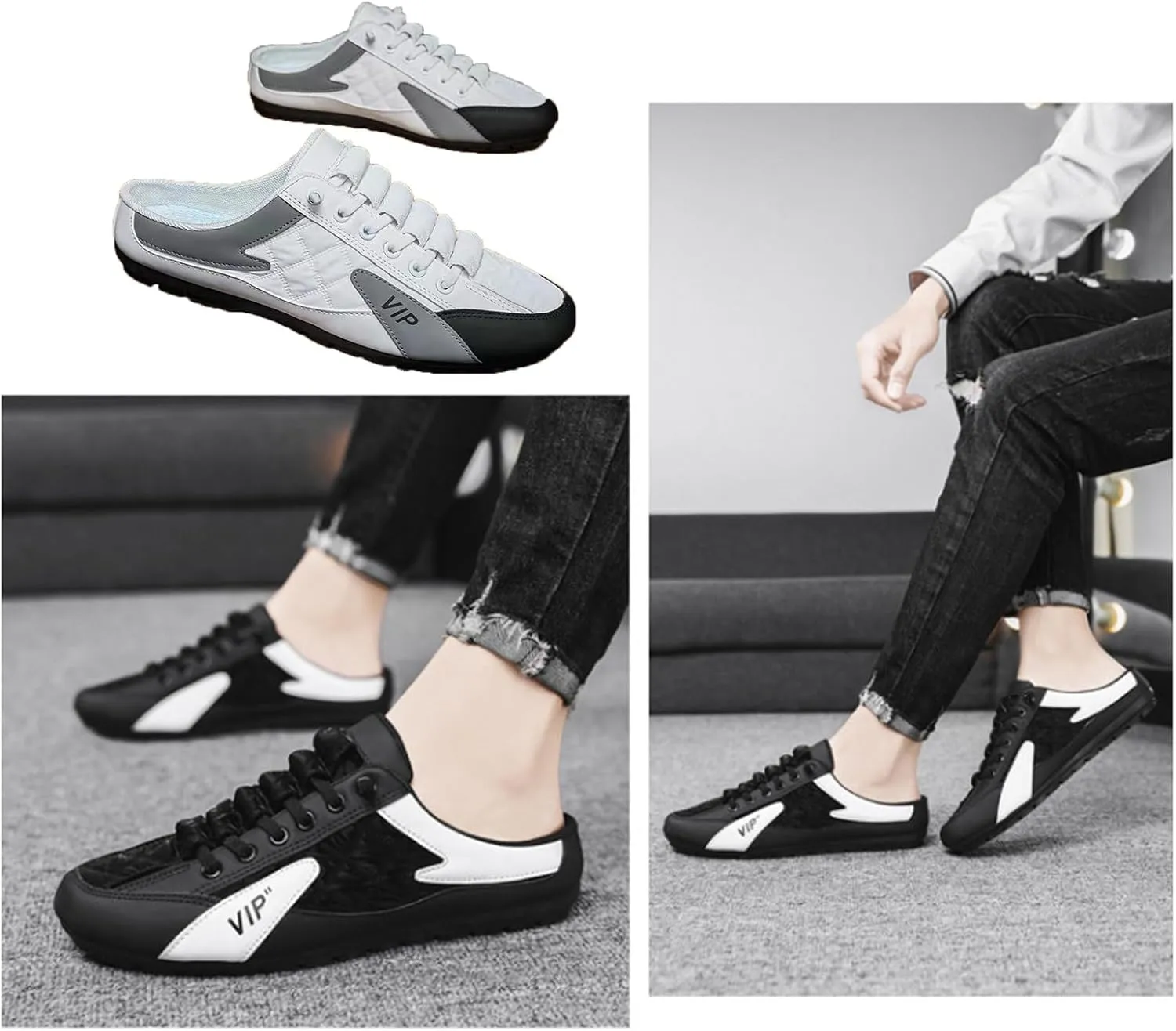 Modaflex Slip on Shoes,Stylish Slip,Stylish Slip-On Kicks,Slip on Sneakers Men,Comfortable Flat Shoes