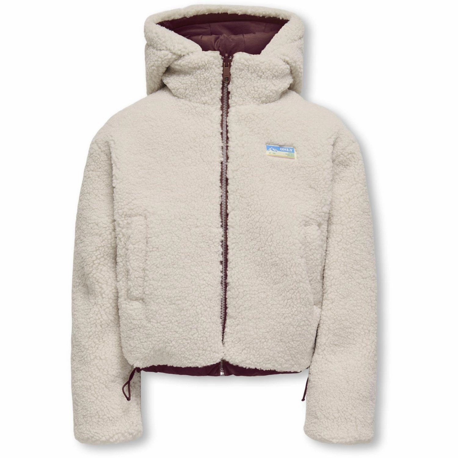 kids ONLY Mauve Wine Kogmaria Life Reversib Puffer Jacket Otw Cozy Texture