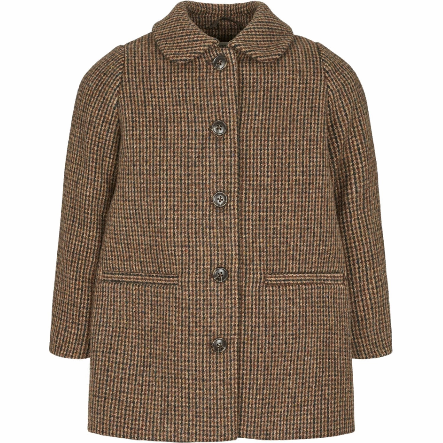MarMar Wool Check Earthy Check Olive Jacket Flexible Elasticity Street Look