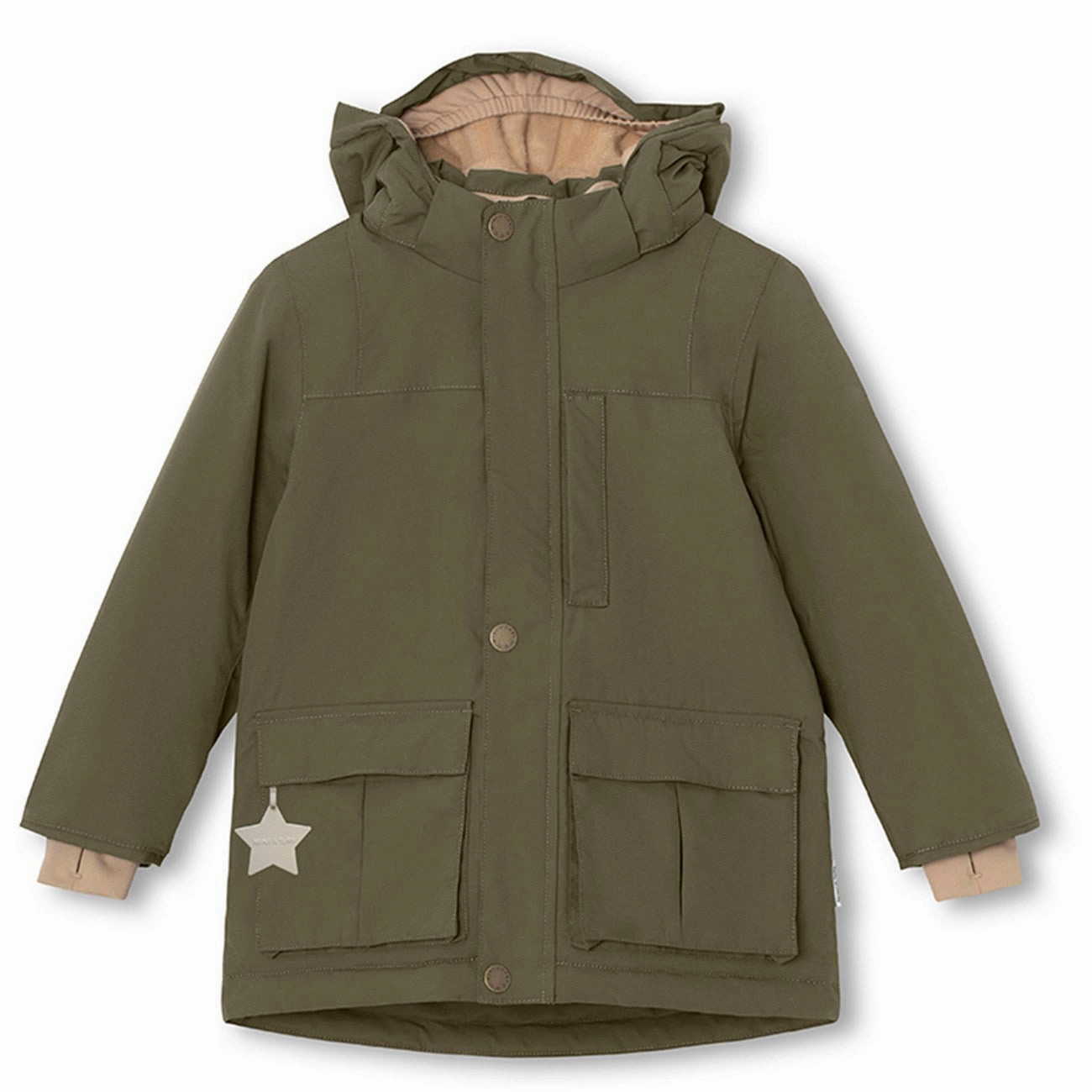Mini A ture Olive night Kastorio Fleece Winter Jacket Logo Free Style Travel Layer