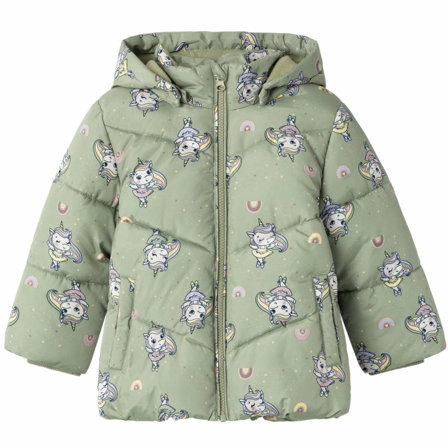 Hidden Storage Compartment Name It Seagrass May Puffer Jacket AOP