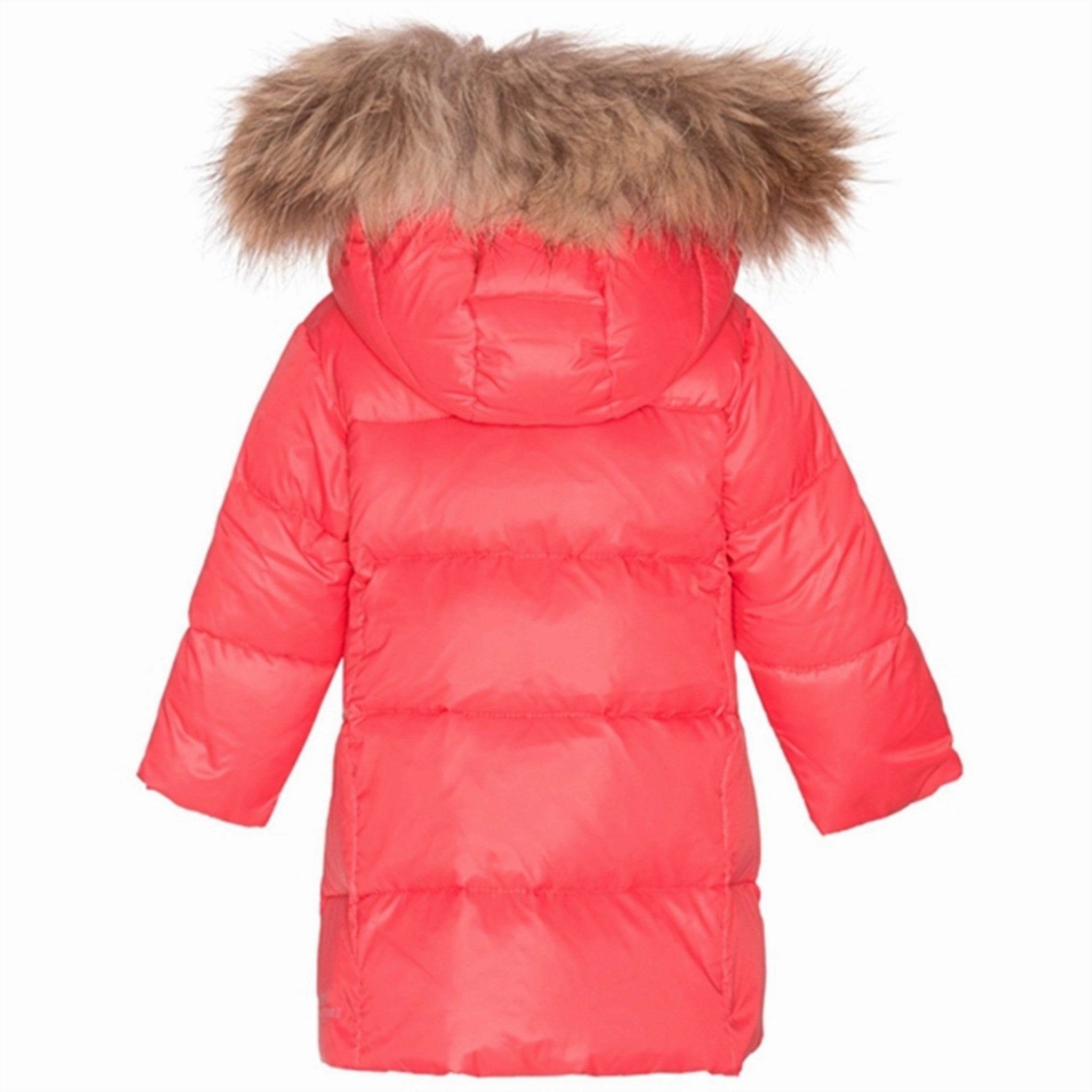 Ver de Terre Featherlight Baby Girls Frakke m. Pels Flamingo Smart Weather Style Asymmetric Hemline