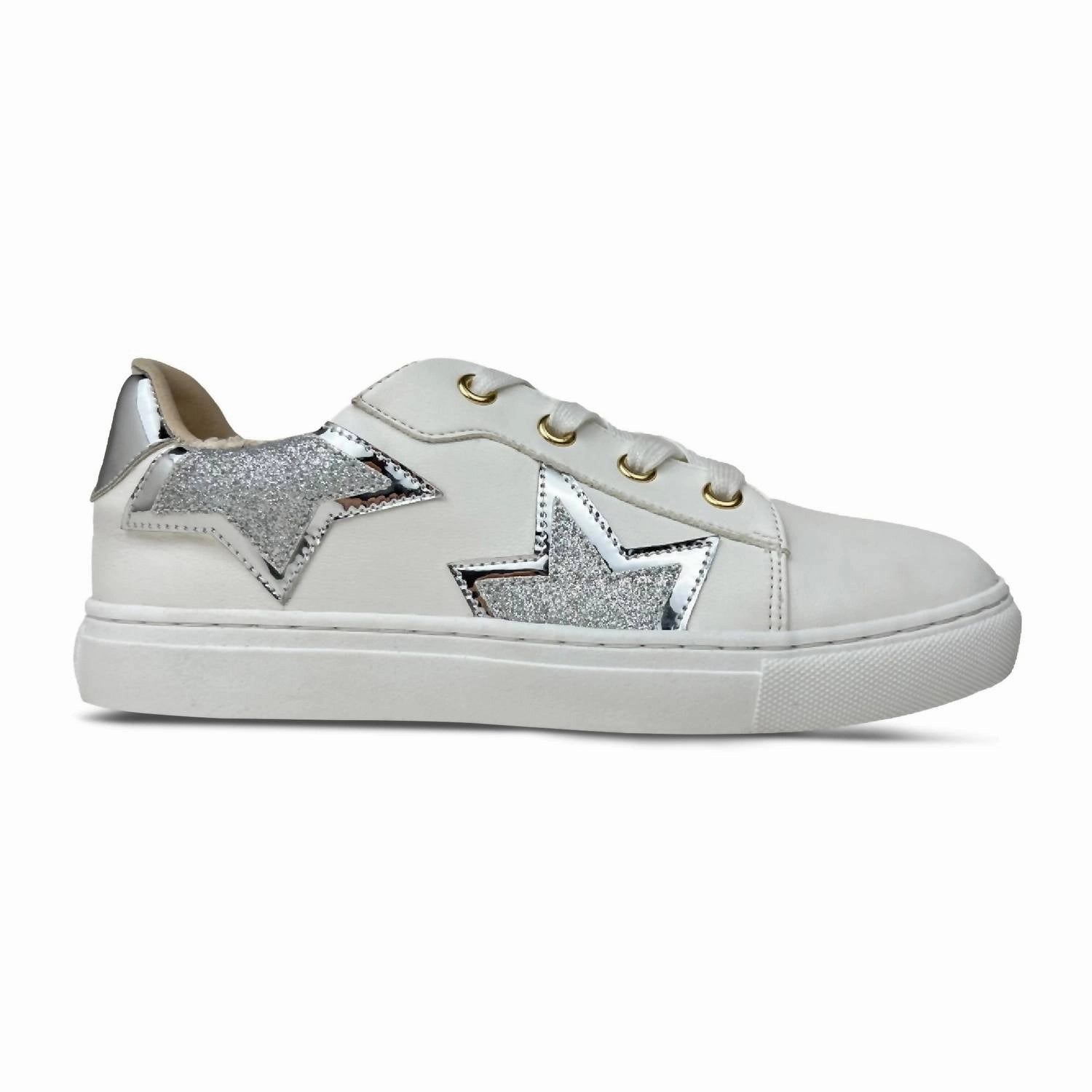 PU midsole Fashion Must-Have Kids Miss Harper Sneaker In Silver Glitter