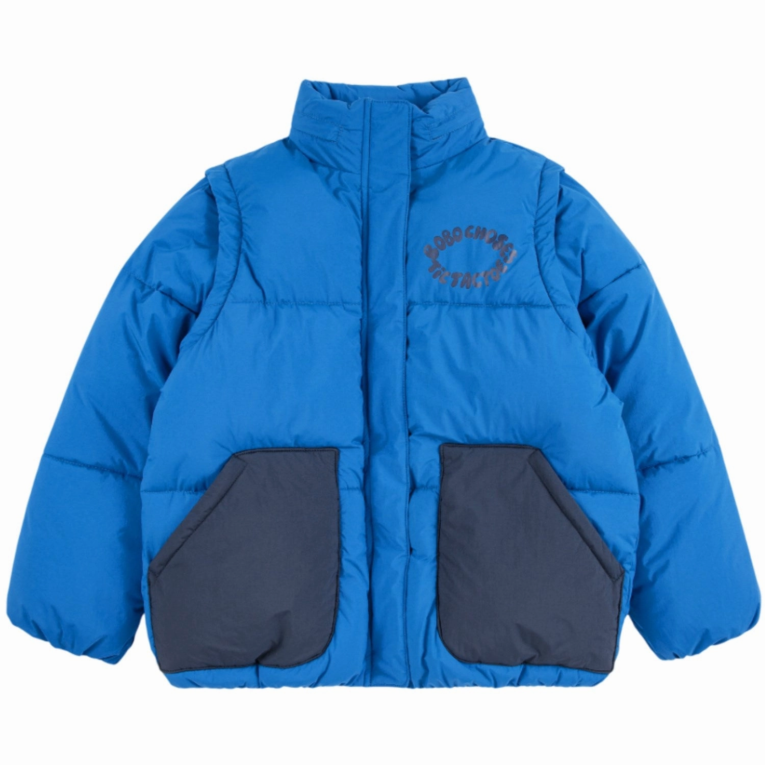 Bobo Choses Blue Tic Tac Toe Padded Anorak Anti Static Finish Trendy Must Have