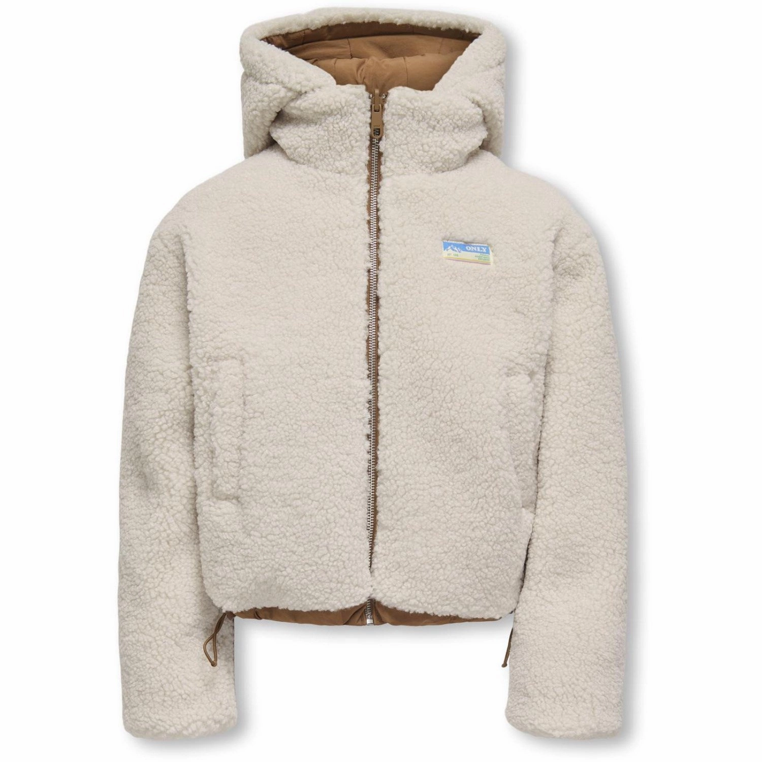 kids ONLY Toasted Coconut Kogmaria Life Reversib Puffer Jacket Otw Quick Wear Fit Hypoallergenic Interior