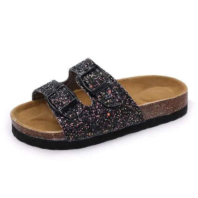 MOF Kids double strap slippers