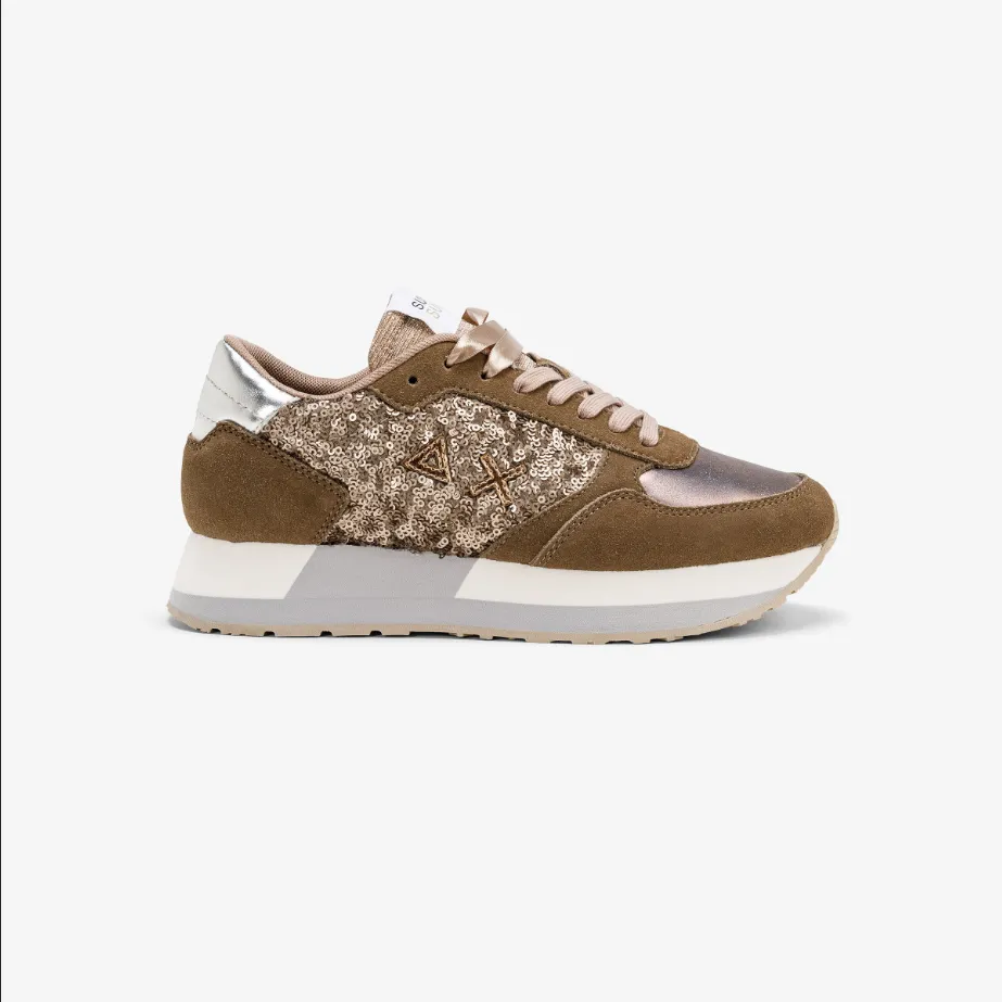 Sun68 sneakers da donna Kate Paillettes Z41222 16 beige running in deserts