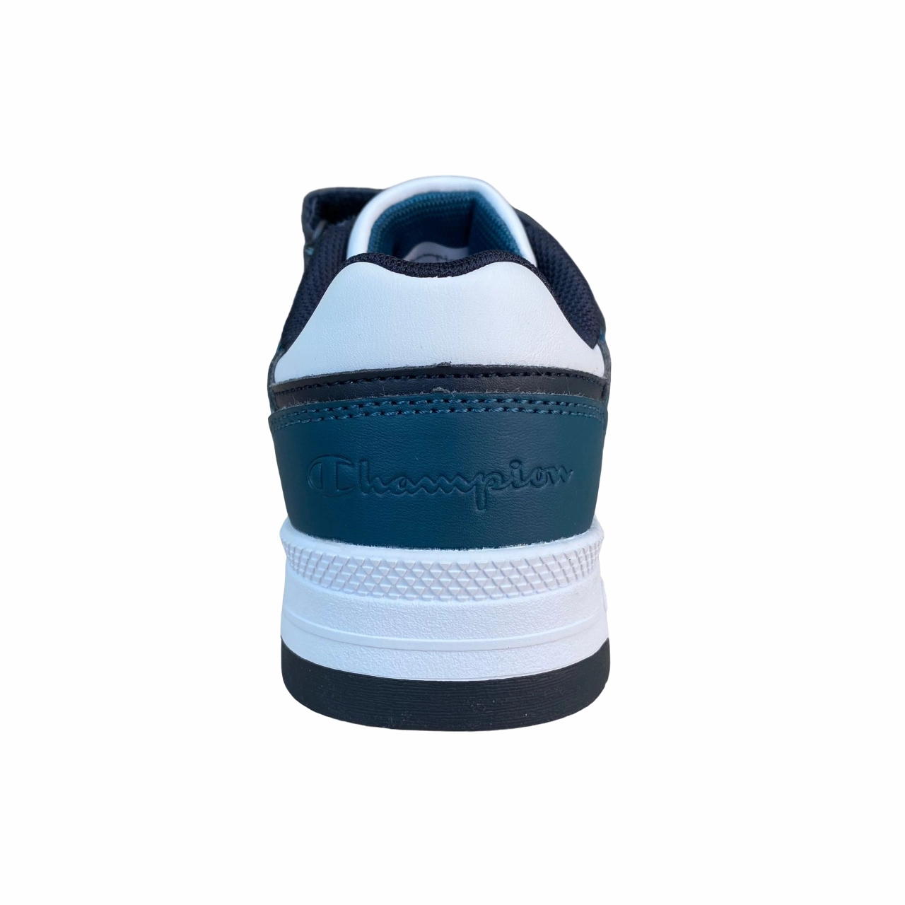 Champion scarpa sneakers da bambino con laccio elastico e velcro RD18 Heritage S32815 BS501 blu-bianco Track Training
