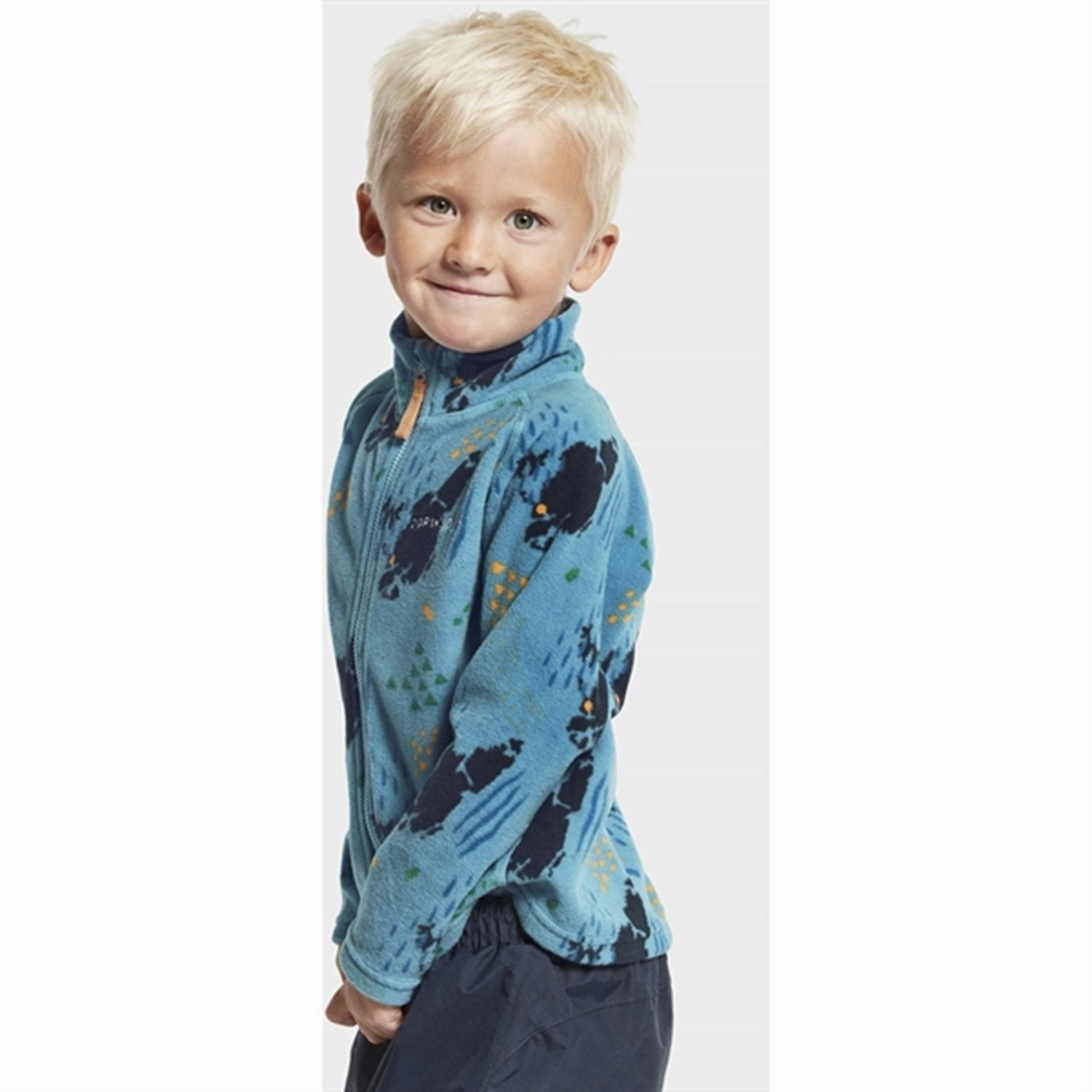 NonRestrictive Cut Shawl Lapel Didriksons Monte Grundsund Blue Fleece Jacket