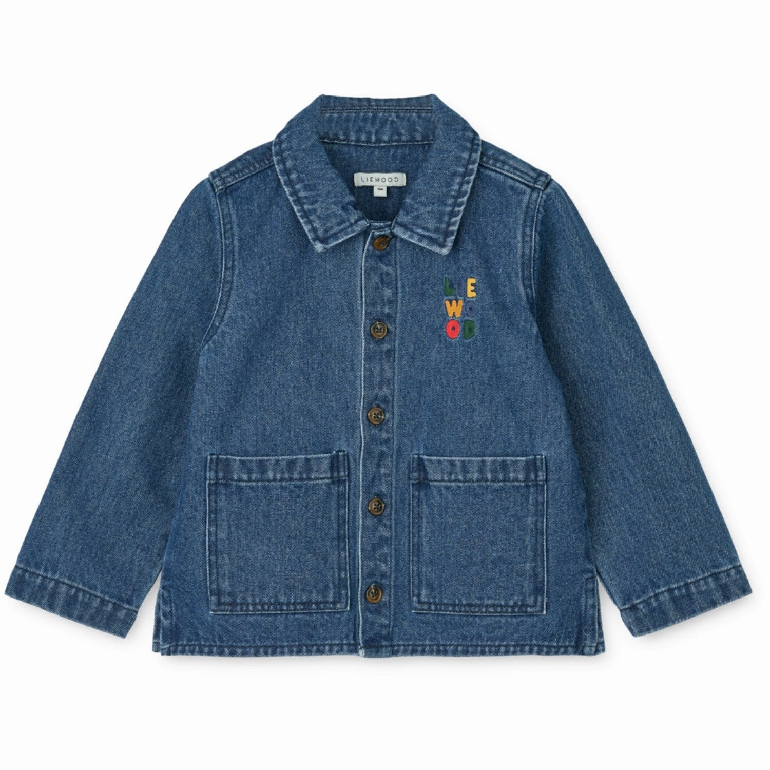 LIEWOOD Medium Blue Denim Kinsley Placement Denim Overshirt Nylon Shell Construction