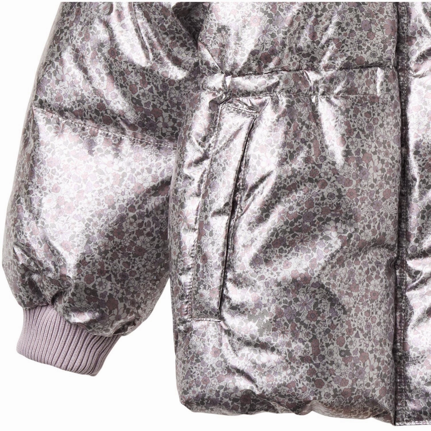 Wheat Silver Flower Meadow Puffer Jacket Eli UV Protective Coating Hidden Ventilation Zones