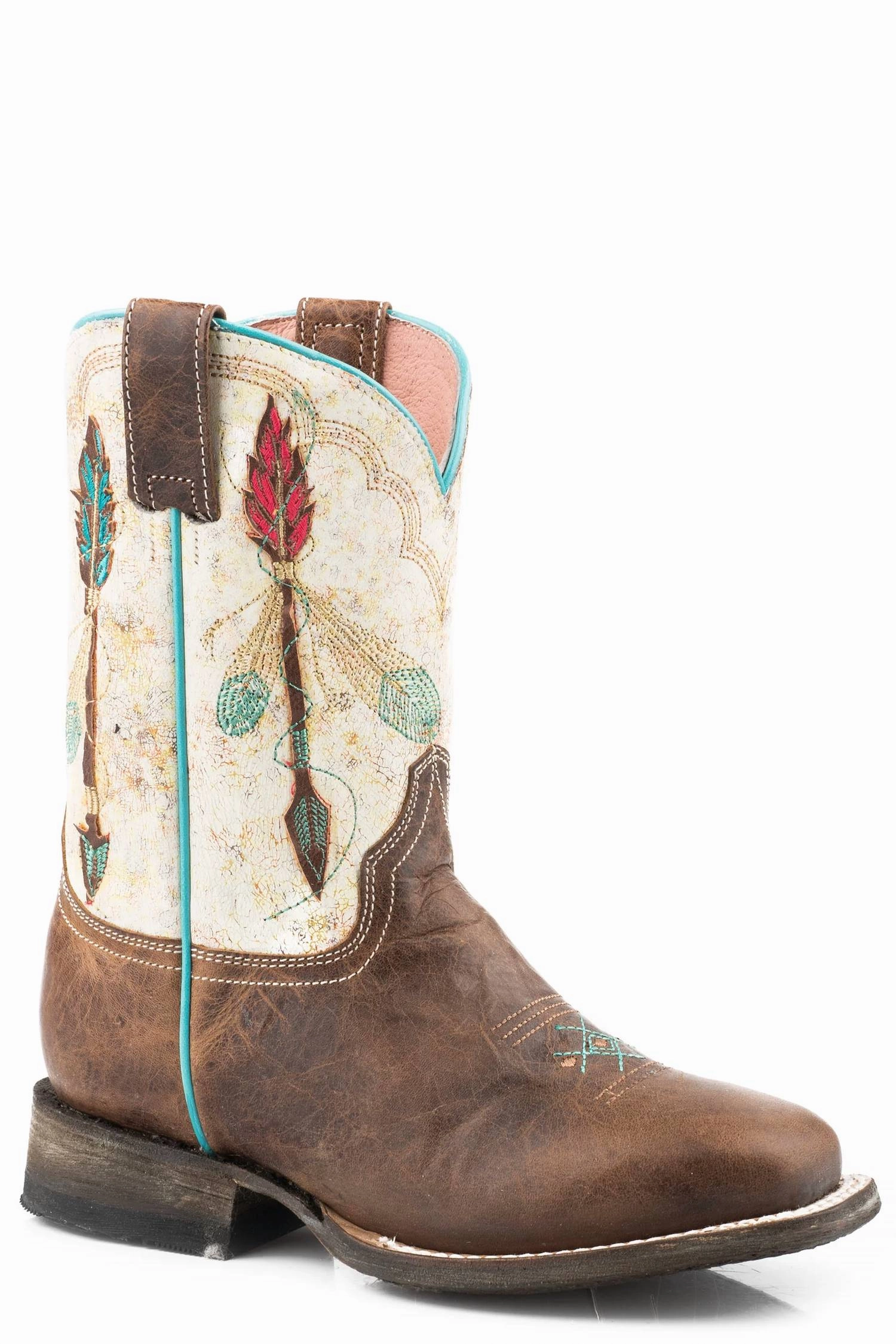 Little Kids Arrow Feather Boots In Cream Smooth Lining