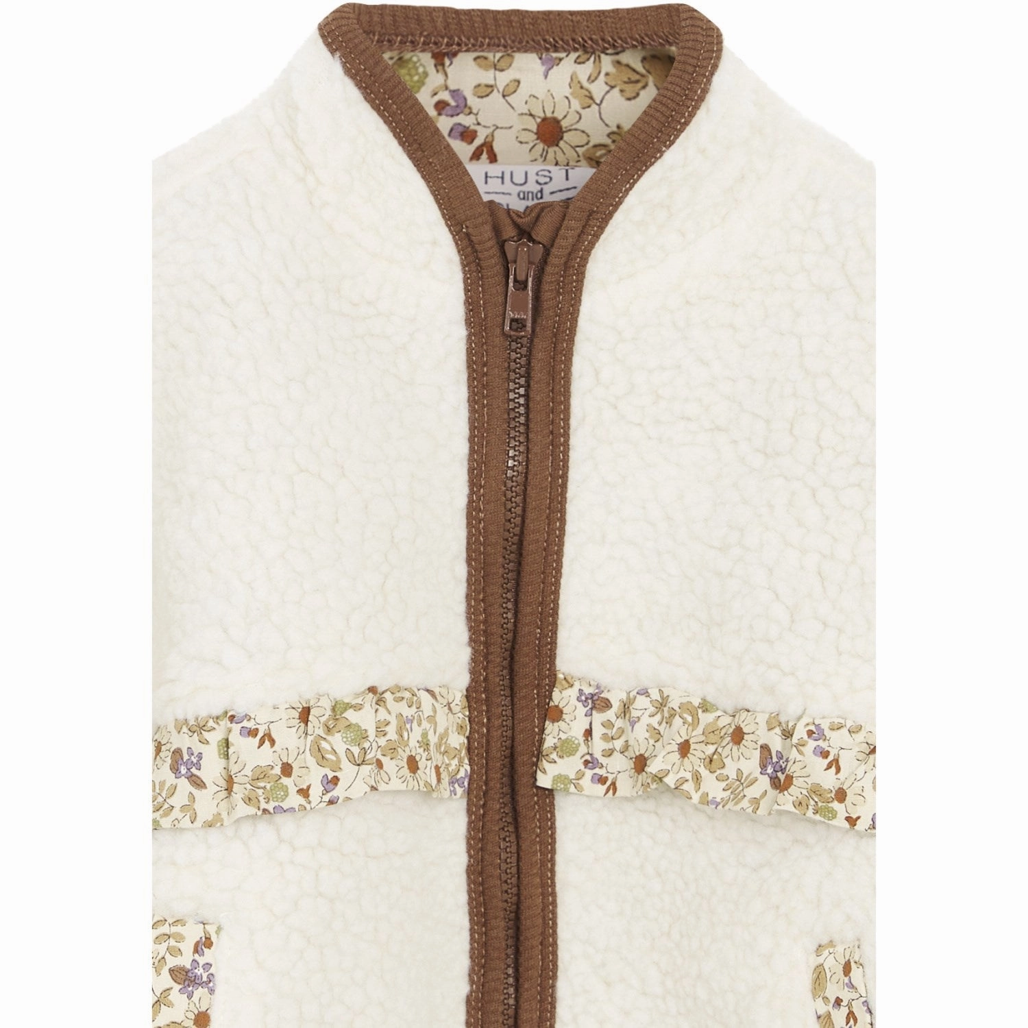 Hust & Claire Oat Milk Mini Emi Jacket Full Length Zipper Closure