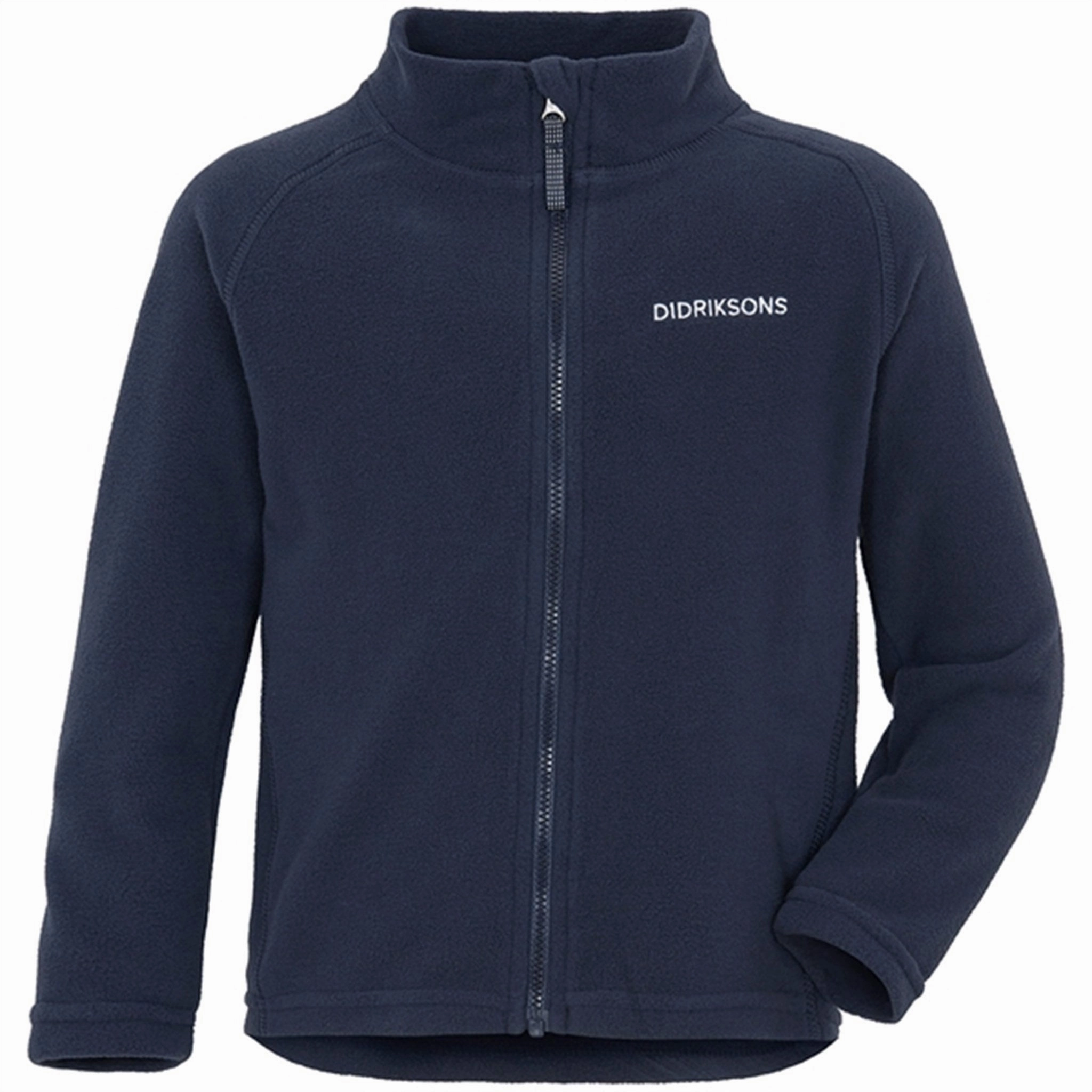 Didriksons Monte Kids Navy Full Zip Fleece Jacket Noise Reduced Fastener System