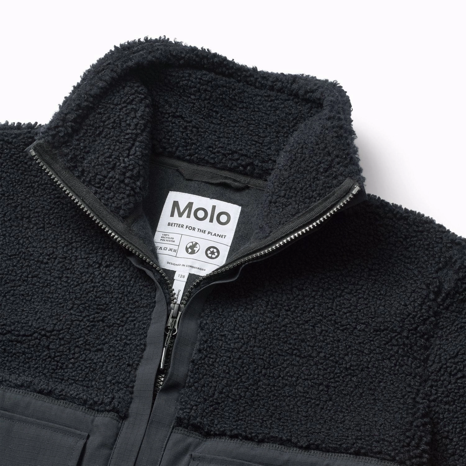 Molo Black Utha Fleece Jacket High Loft Insulation
