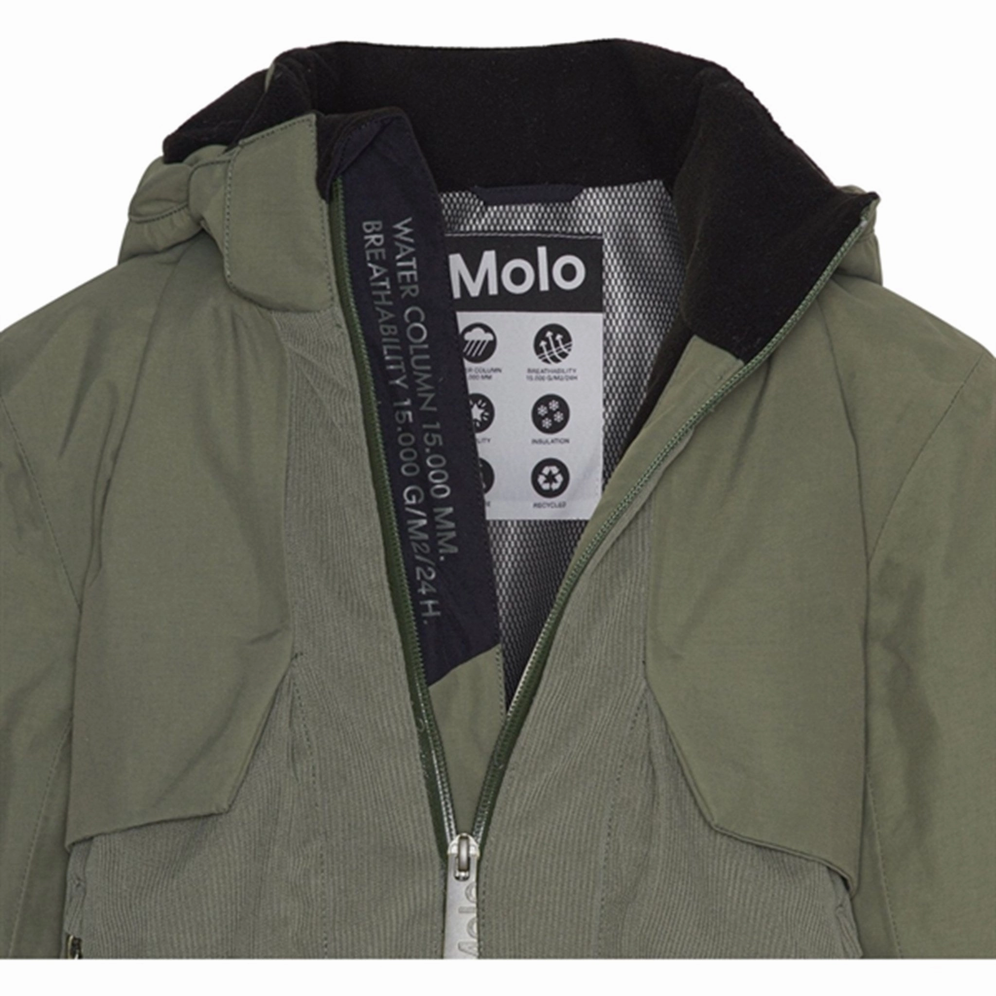 Contemporary Fit Layered Wind Barrier Molo Dusty Green Alpine Jacket