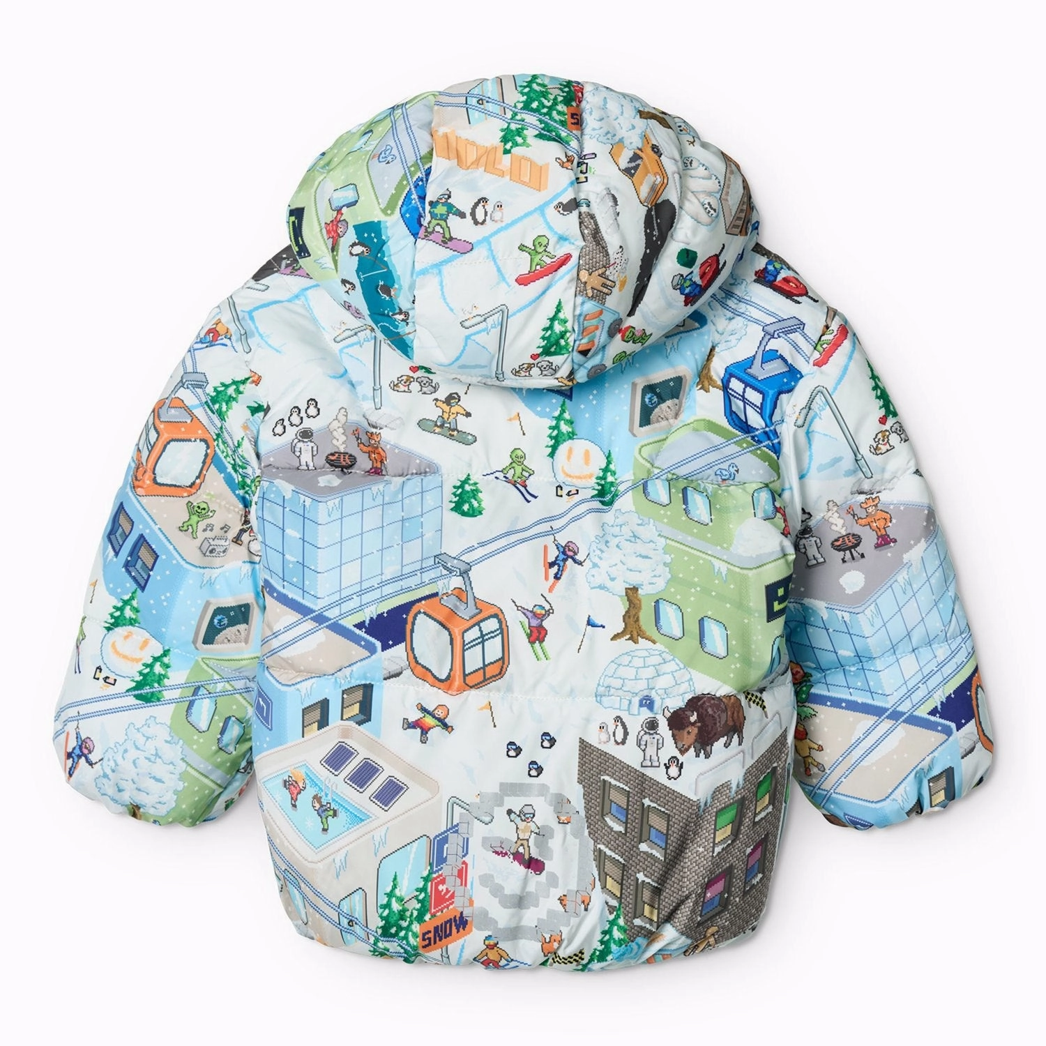 Flex Fit Design Stand Up Collar Molo Pixel Winter Harpo Jacket
