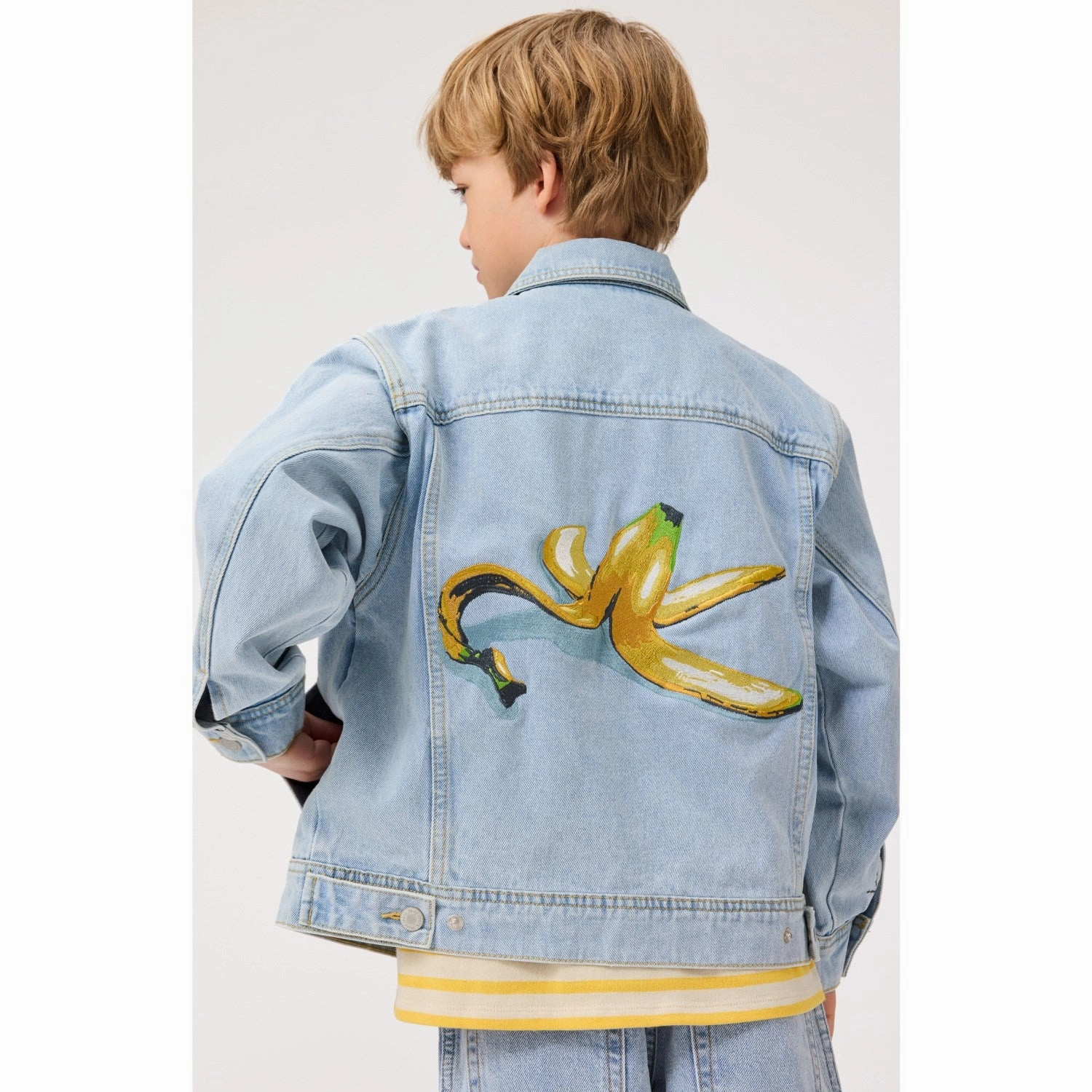 Molo Sun-bleach Blue Honore Jacket Tagless Neckline Design Classic Cut