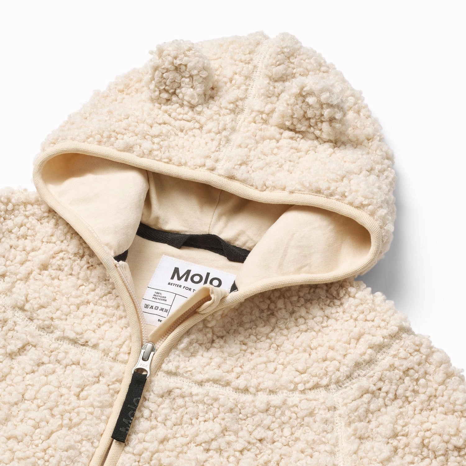 Molo Vanilla Ummi Fleece Jacket Non Restrictive Cut Flexible Zipper Guards