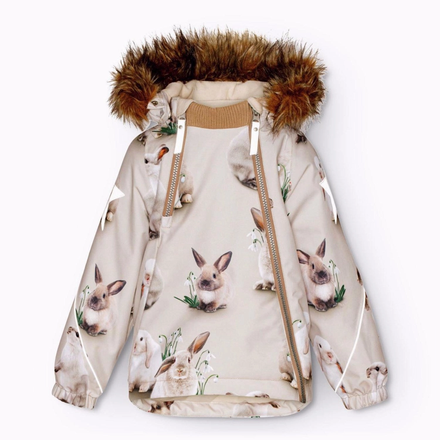 Molo Winter Rabbits Hopla Fur Jacket Wet Wicking Soft Interior Coating