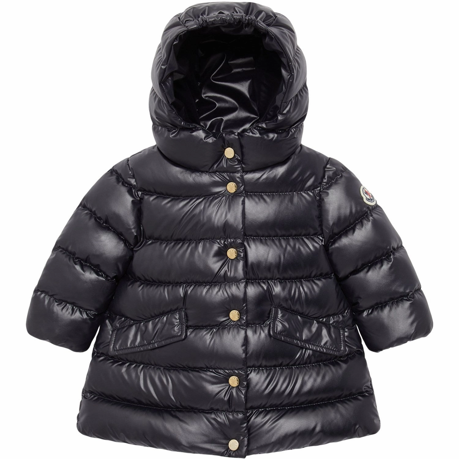 Flexible Armholes Moncler Medium Blue Ibida Long Coat