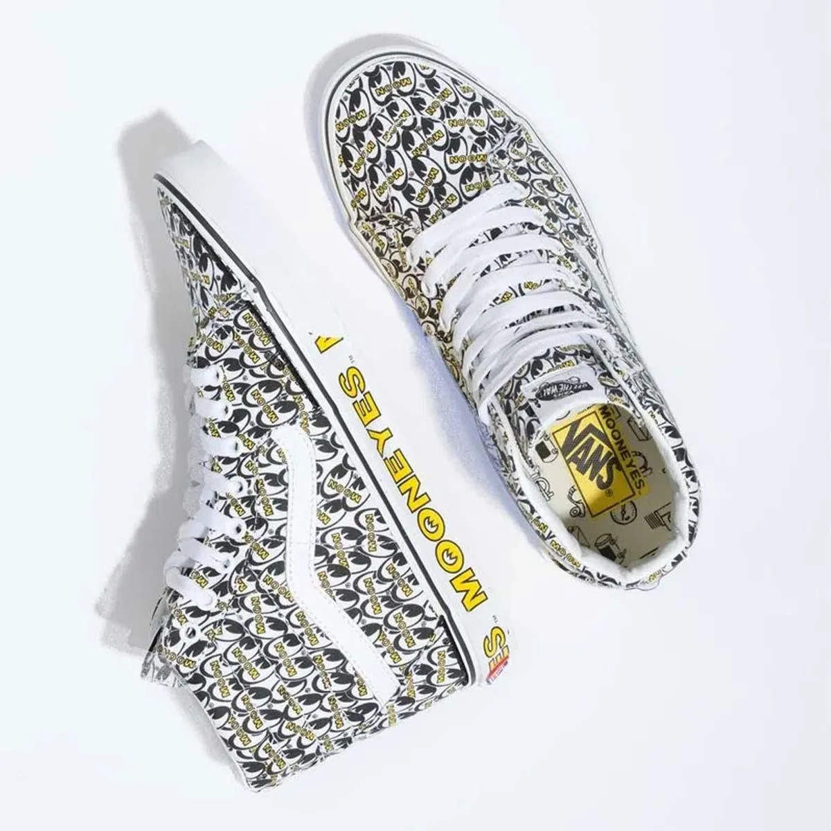 Supportive Fit   Mooneyes SK8-Hi 'White Yellow'