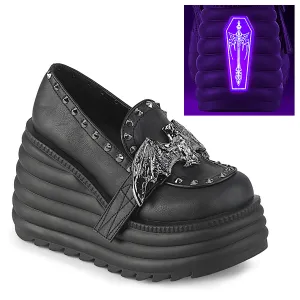 MORTE-56 DemoniaCult Black Vegan Leather Sexy Women's Heels & Platform Shoes (Alternative Footwear)