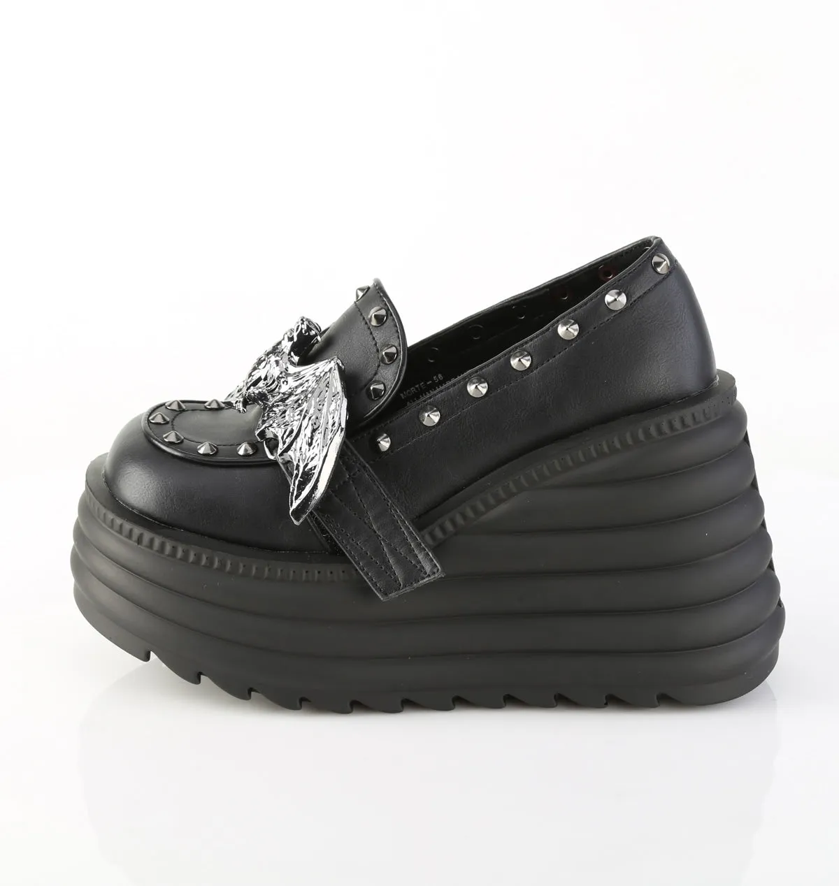 MORTE-56 DemoniaCult Black Vegan Leather Sexy Women's Heels & Platform Shoes (Alternative Footwear)