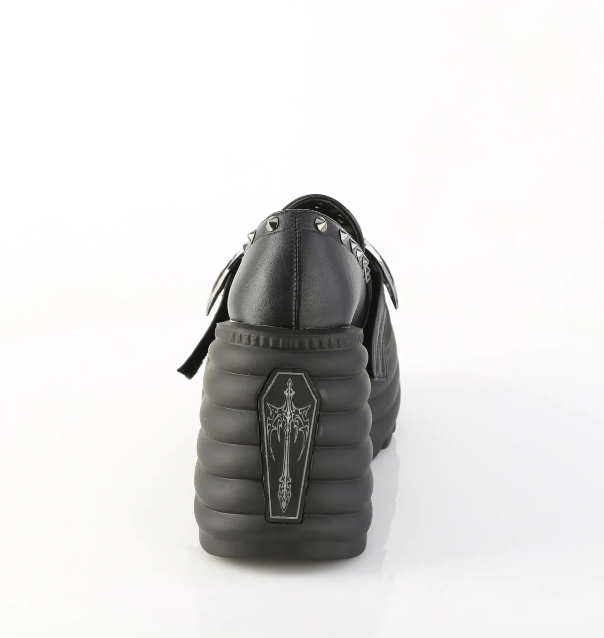 MORTE-56 DemoniaCult Black Vegan Leather Sexy Women's Heels & Platform Shoes (Alternative Footwear)