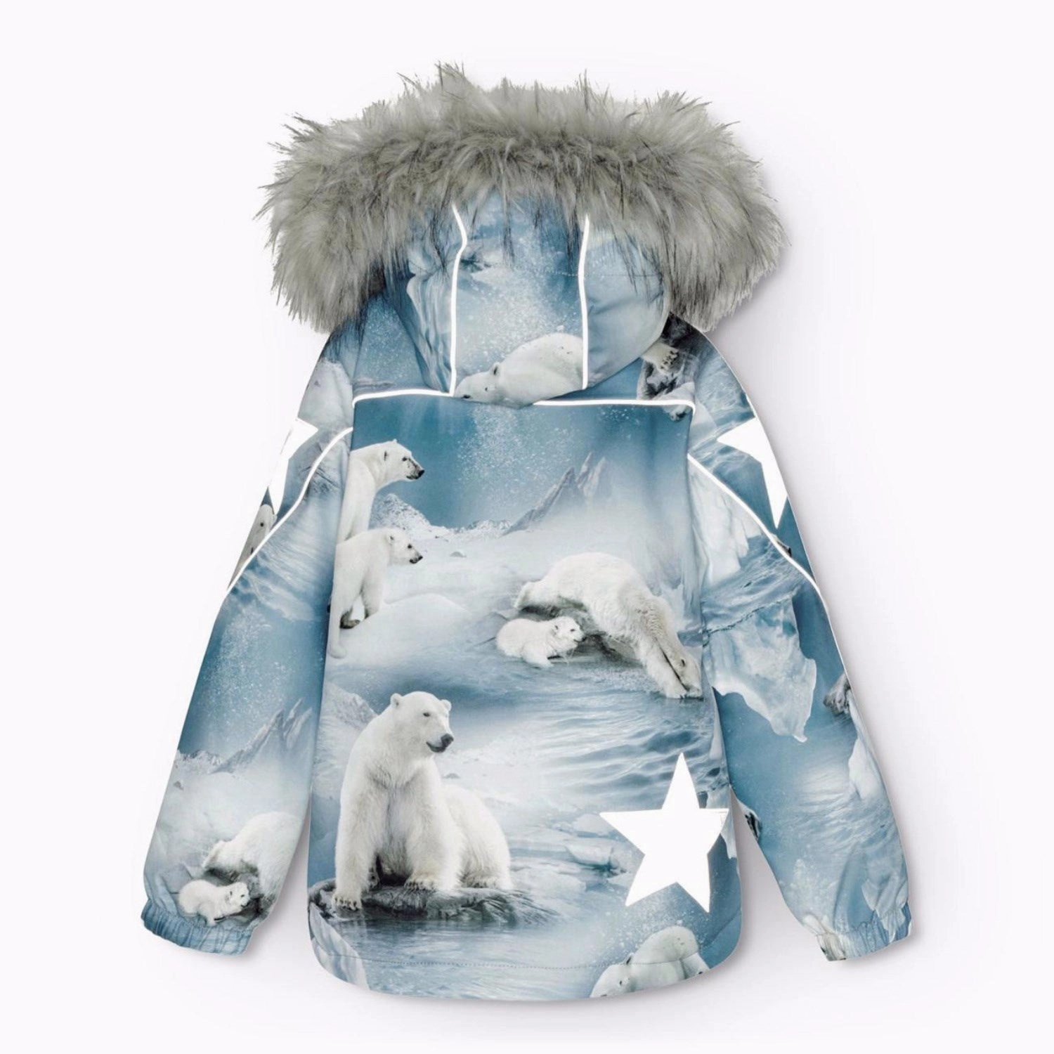 Molo Polar Bear Joy Hopla Fur Jacket Packable Feature