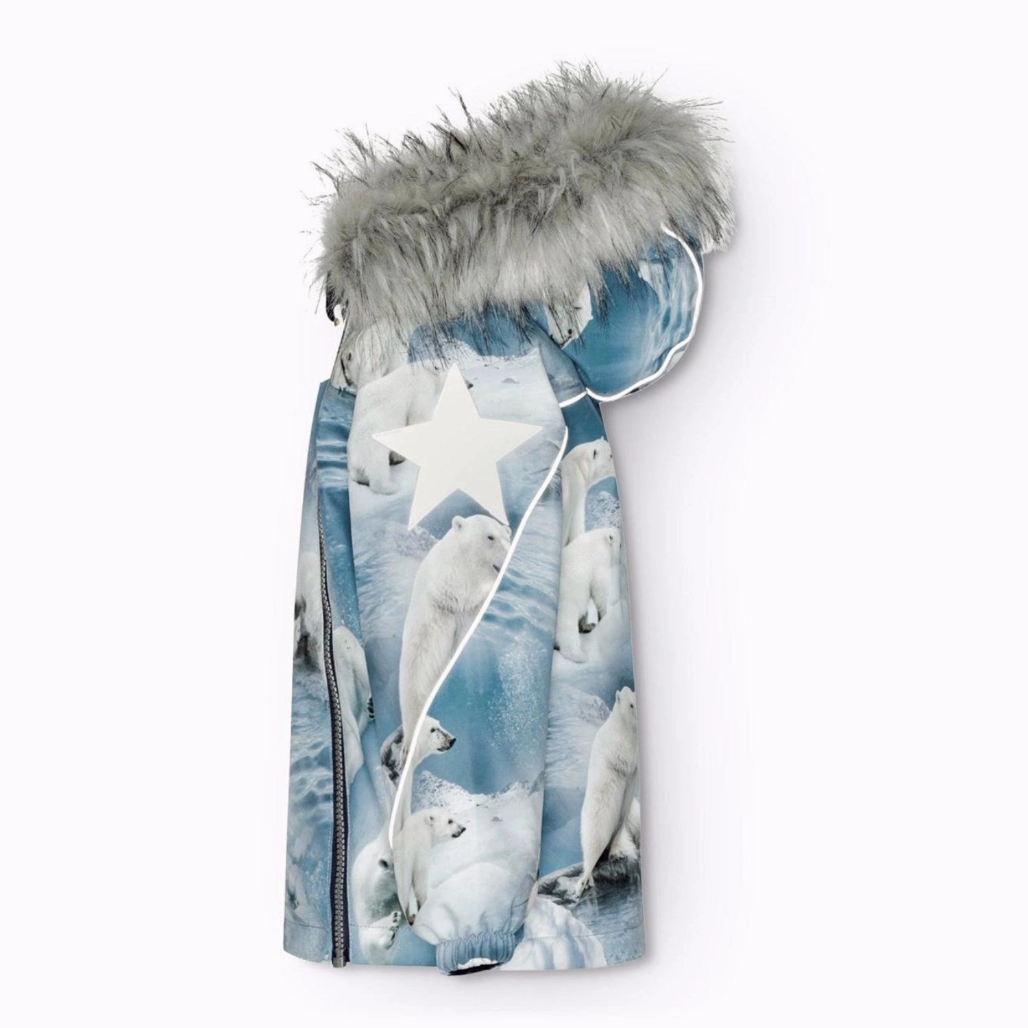Molo Polar Bear Joy Hopla Fur Jacket Bonded Fabric