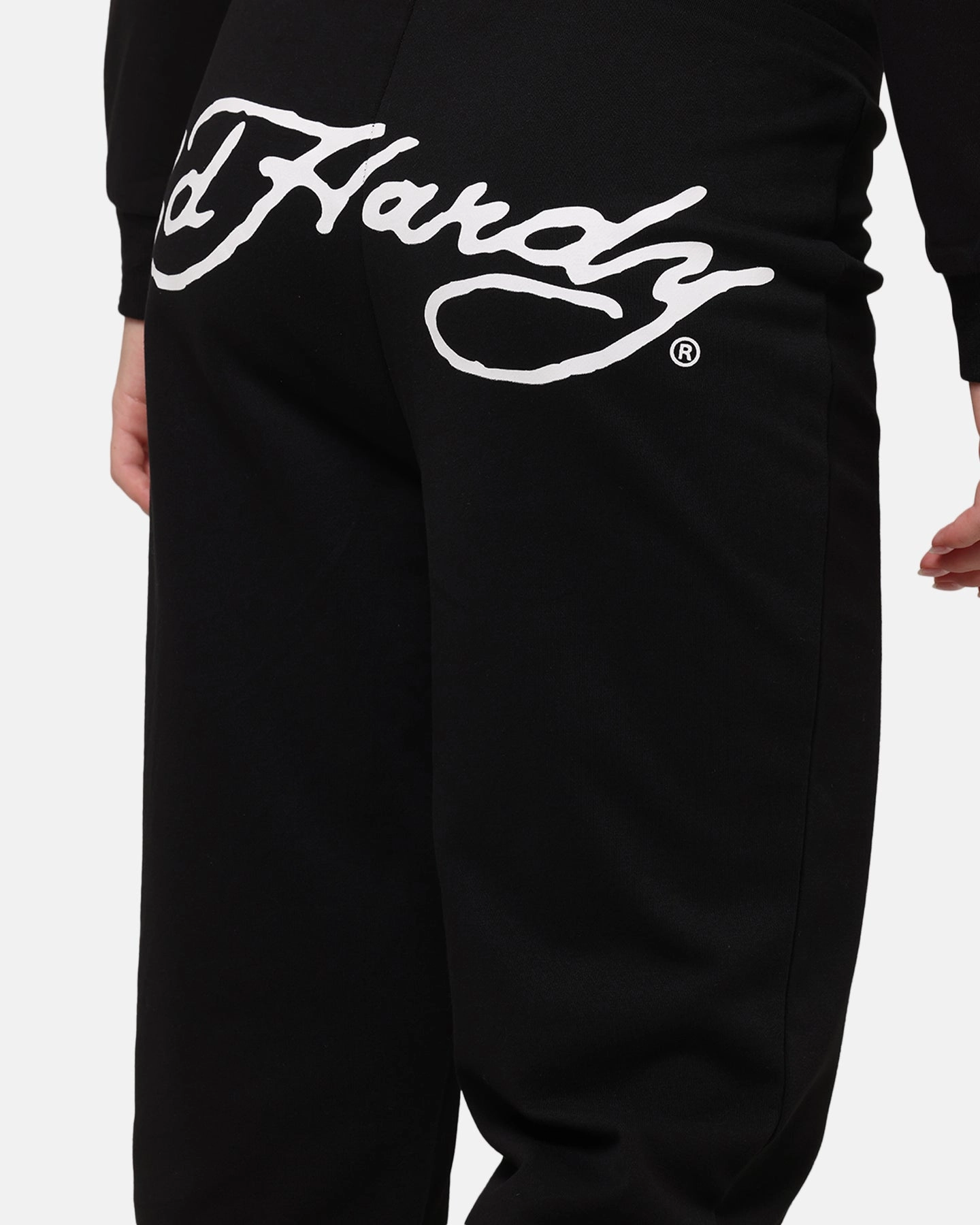 SoftCottonBlend Ed Hardy Women's Flora Trackpants Black