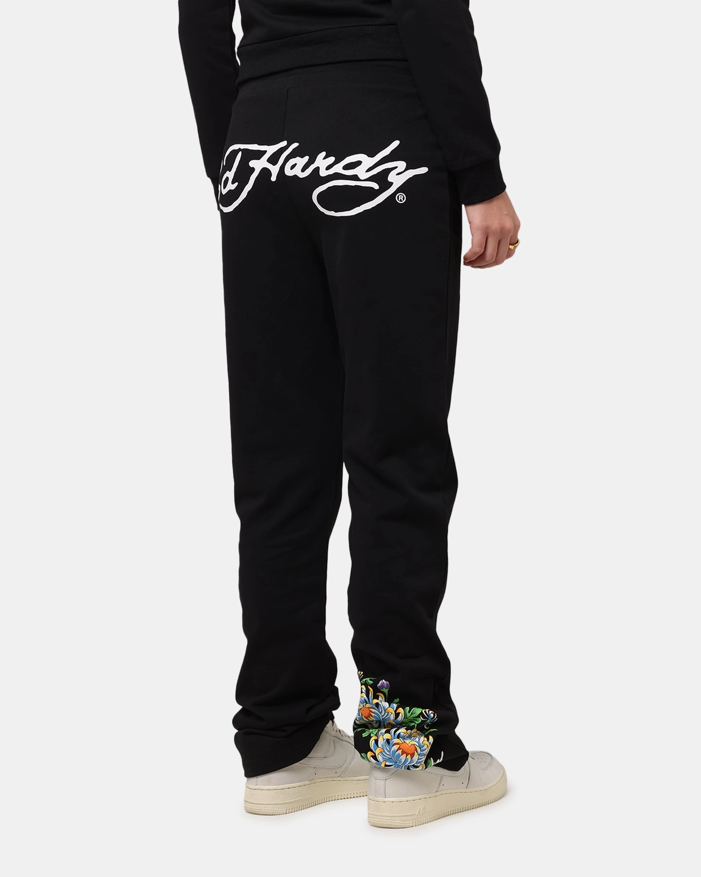 Ed Hardy Women's Flora Trackpants Black Movement Flex Non Irritating Tags