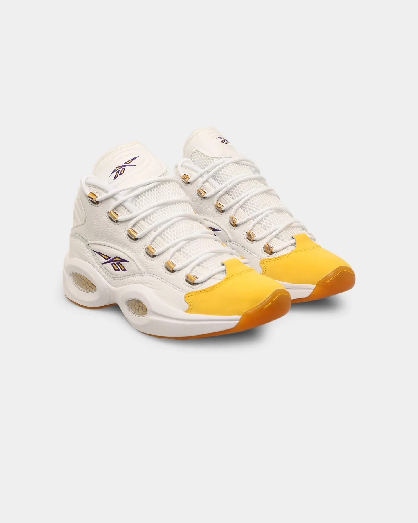 Secure Lace System Reebok Question Mid White/Yellow