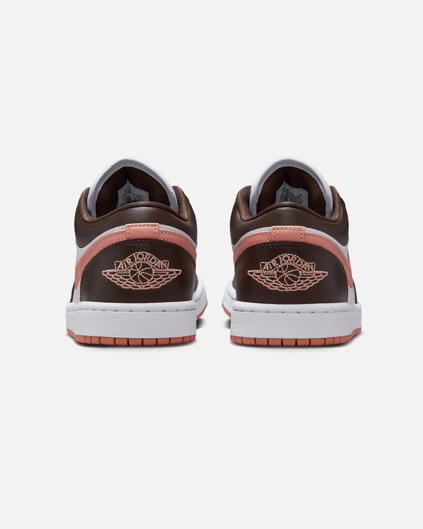 Comfort Heel Smooth Transition Jordan Women's Air Jordan 1 Low "Brown & Pink" White/Brown