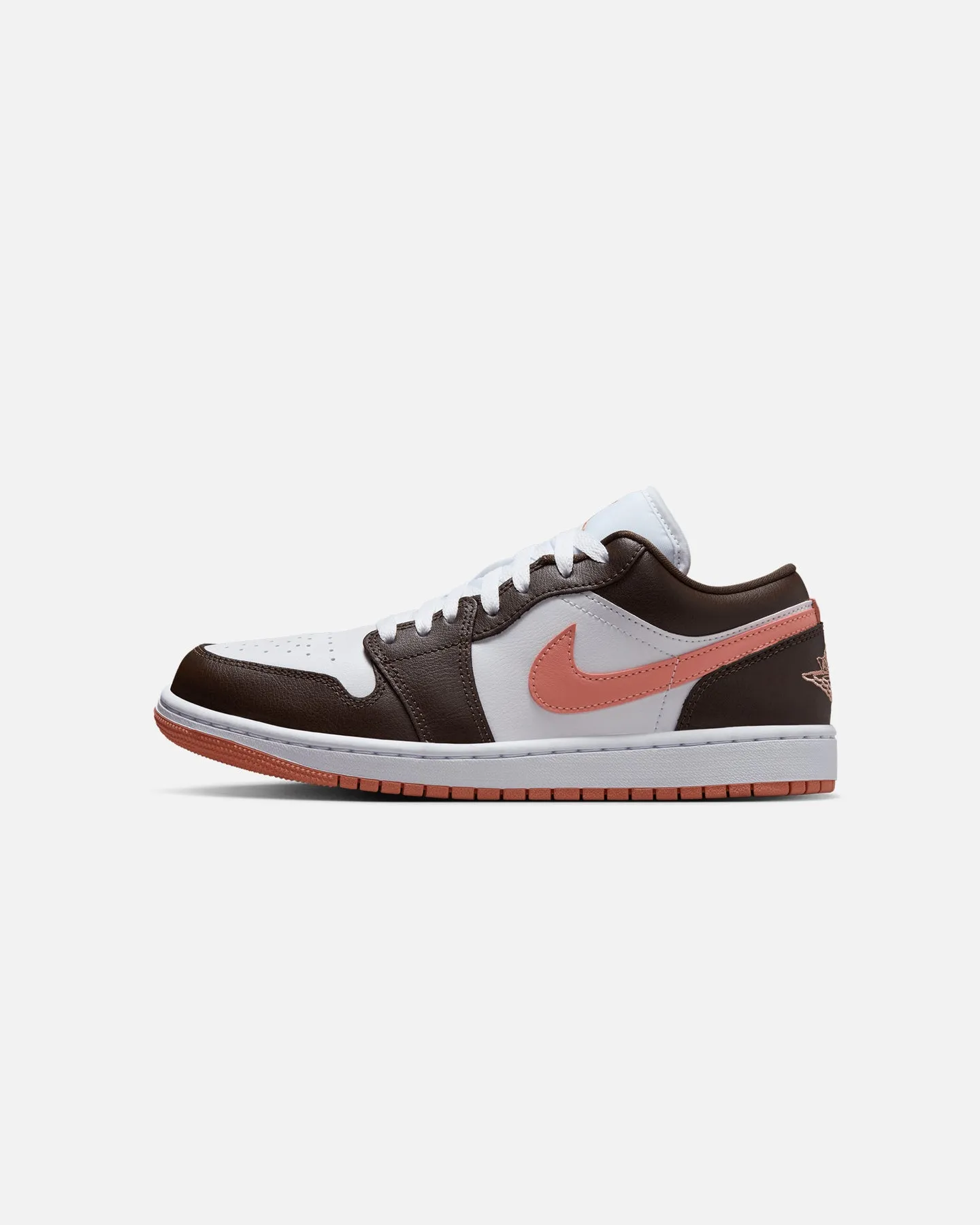 Jordan Women's Air Jordan 1 Low "Brown & Pink" White/Brown running shoes for track workouts