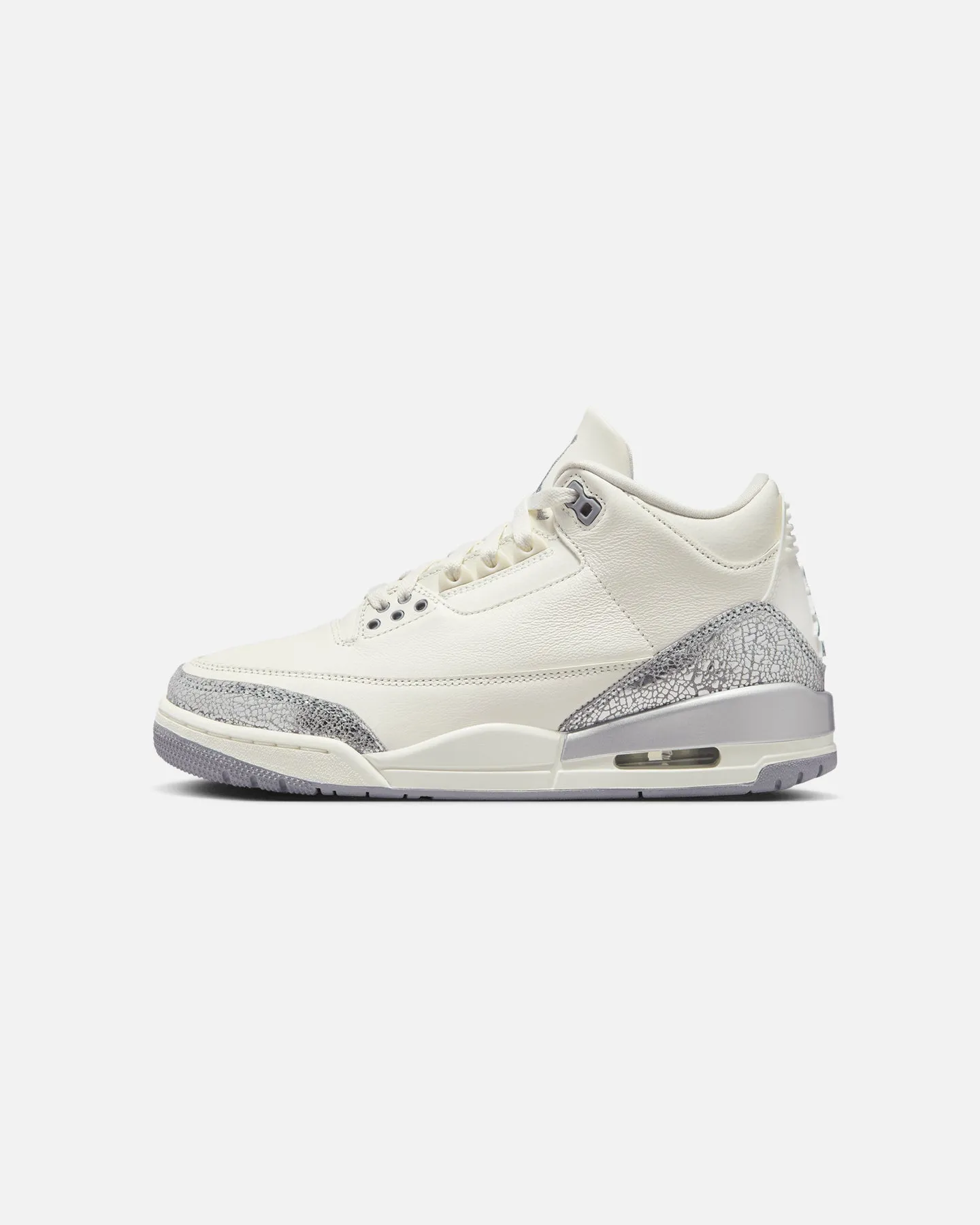 Jordan Women's Air Jordan 3 Retro "Metallic Silver" Sail/Cement Grey tennis - court running shoes solo running shoe usability